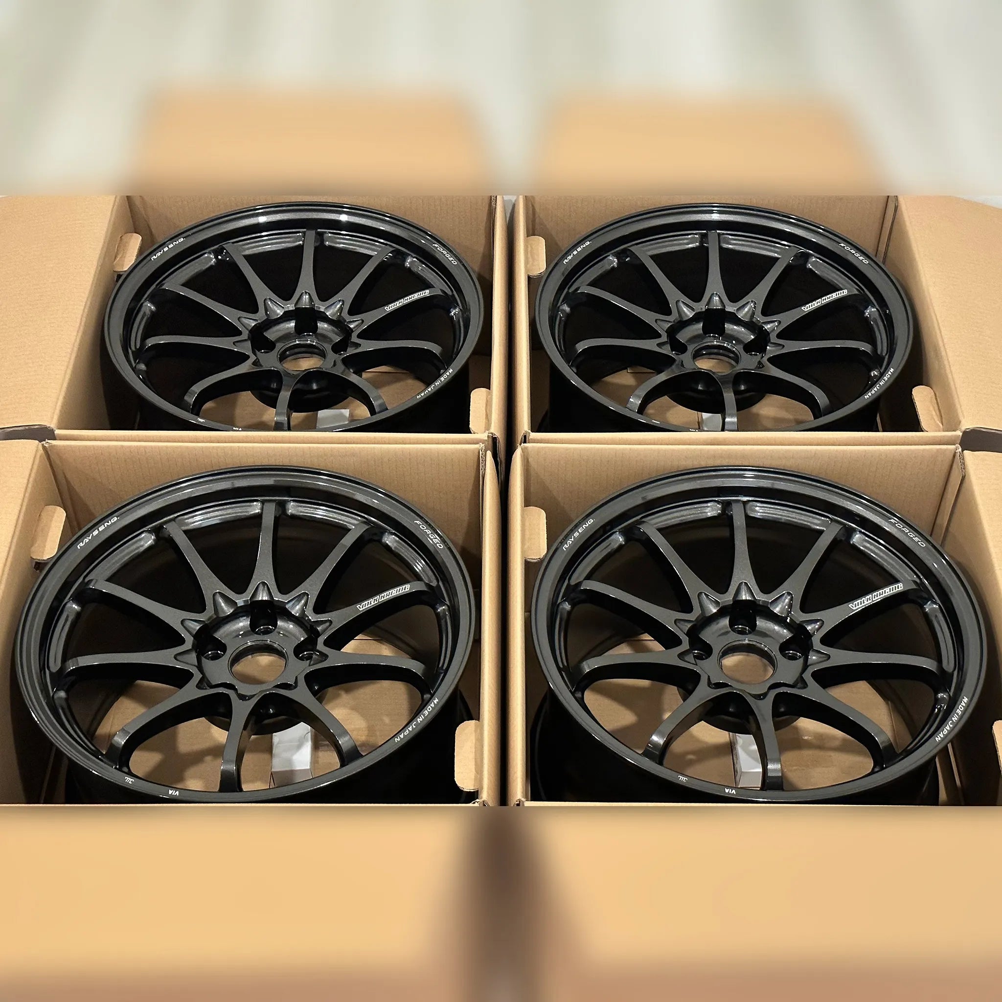 rin Volk CE28N-Plus 18x9.5 +38 5x114.3 Diamond Gunmetal Wheels – WheelFlip
