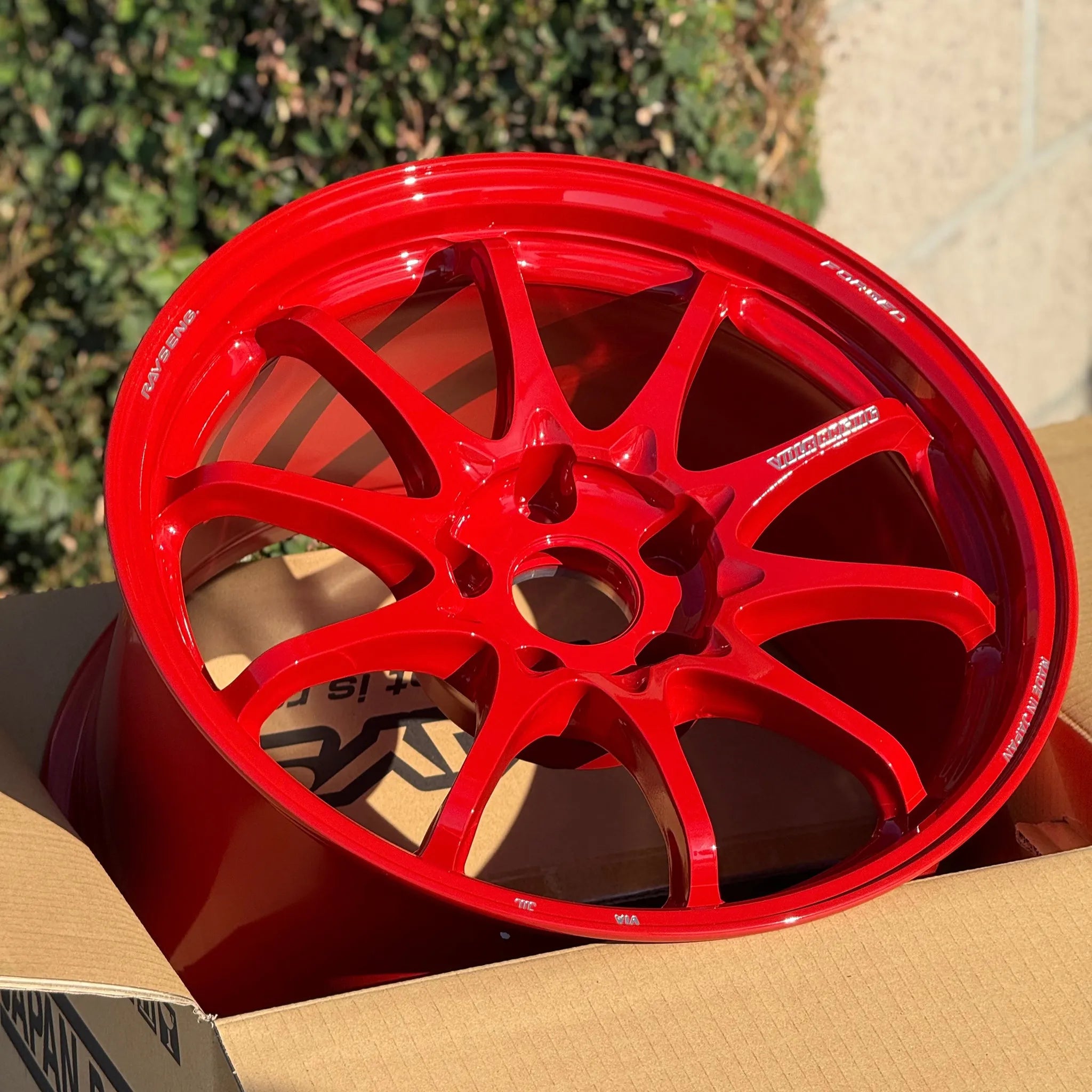Volk Racing CE28N-Plus 17x10 +44 5x114.3 Red Wheels - Set of 4