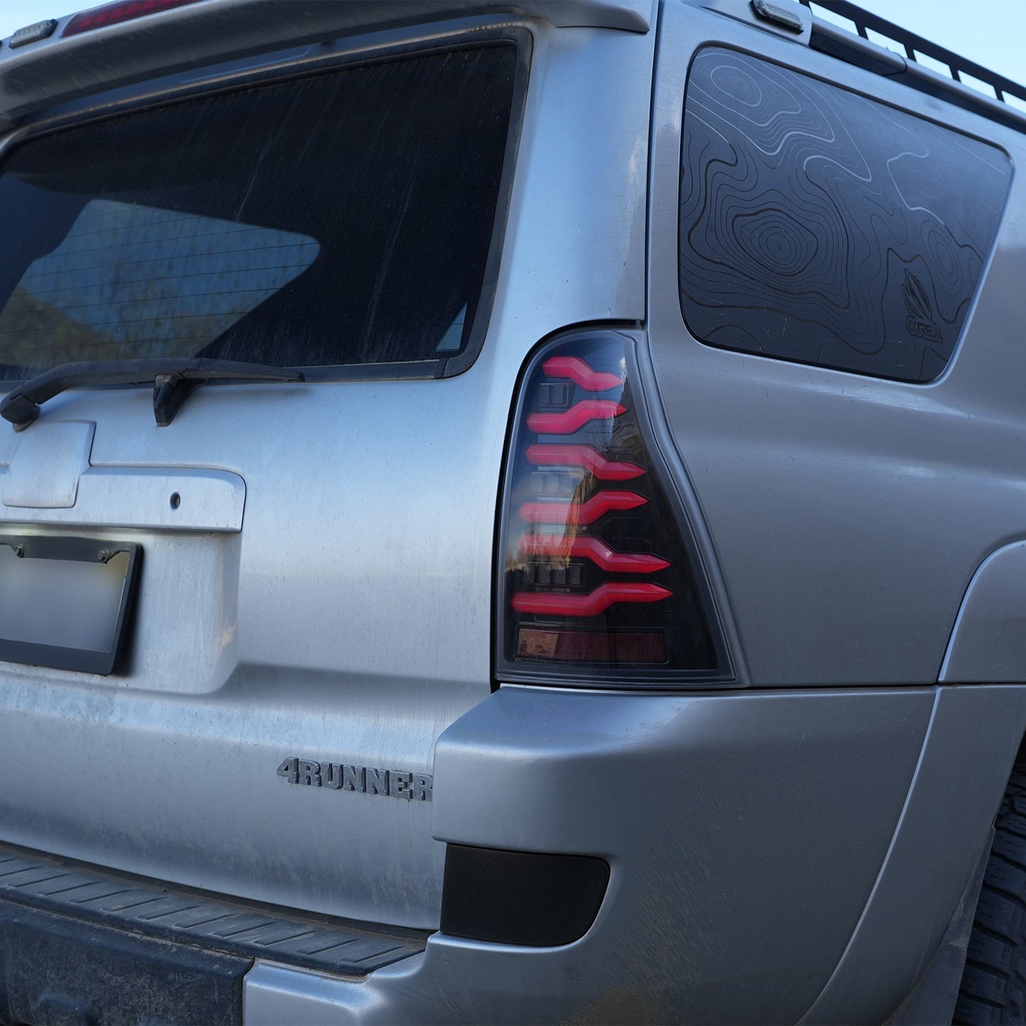 AlphaRex 03-09 Toyota 4Runner LUXX-Series LED Tail Lights Black Red