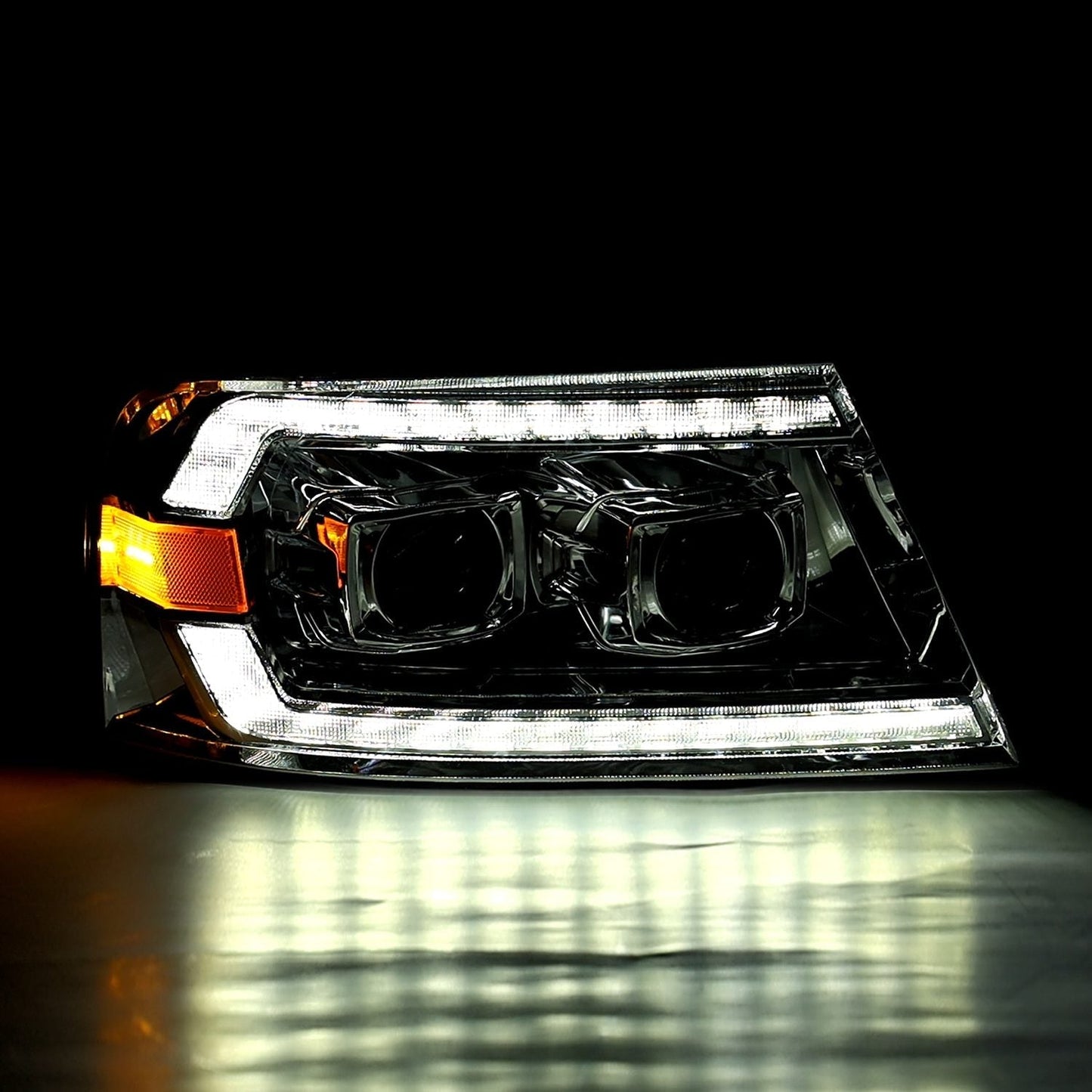 AlphaRex 04-08 Ford F150 / 06-08 Lincoln Mark LT PRO-Series Halogen Projector Headlights Chrome