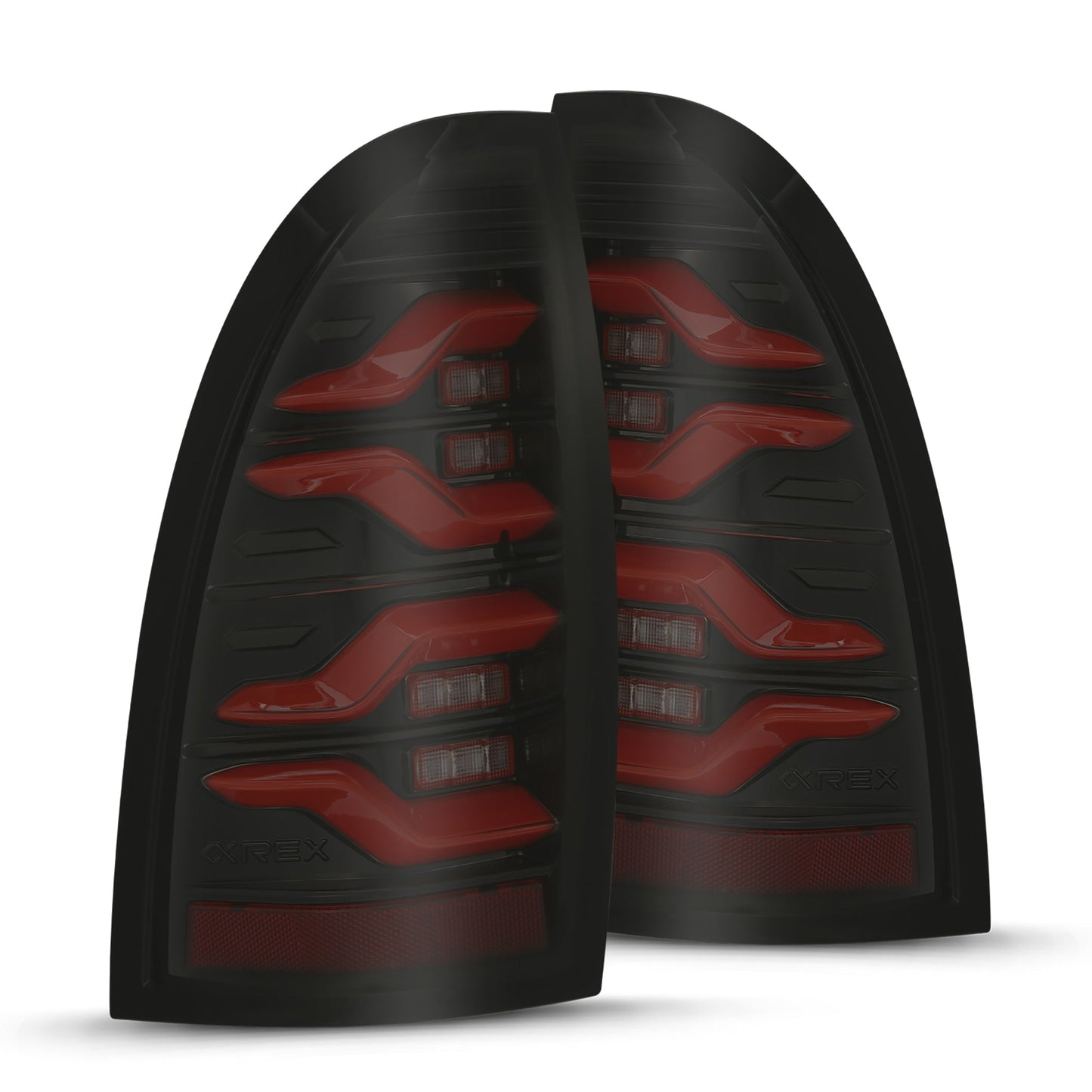 AlphaRex 05-15 Toyota Tacoma LUXX-Series LED Tail Lights Black-Red