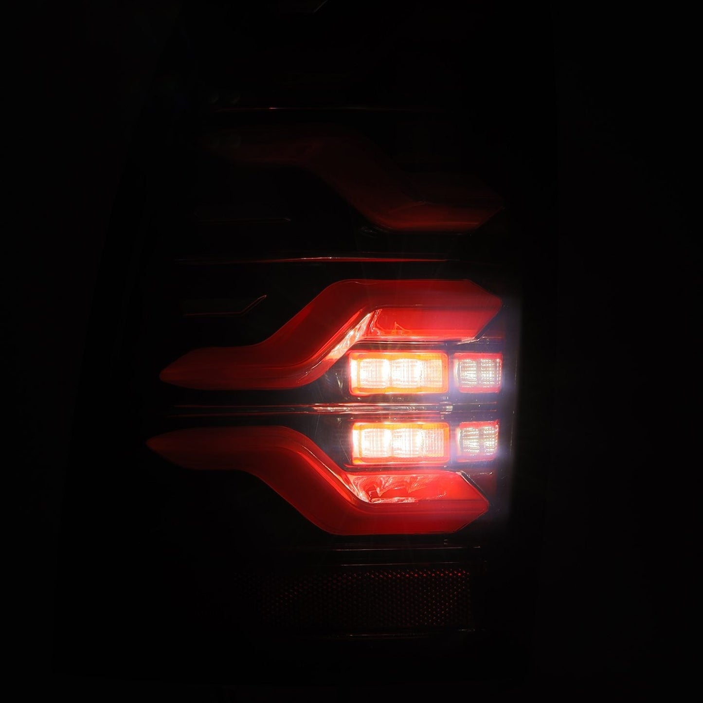 AlphaRex 05-15 Toyota Tacoma LUXX-Series LED Tail Lights Black-Red