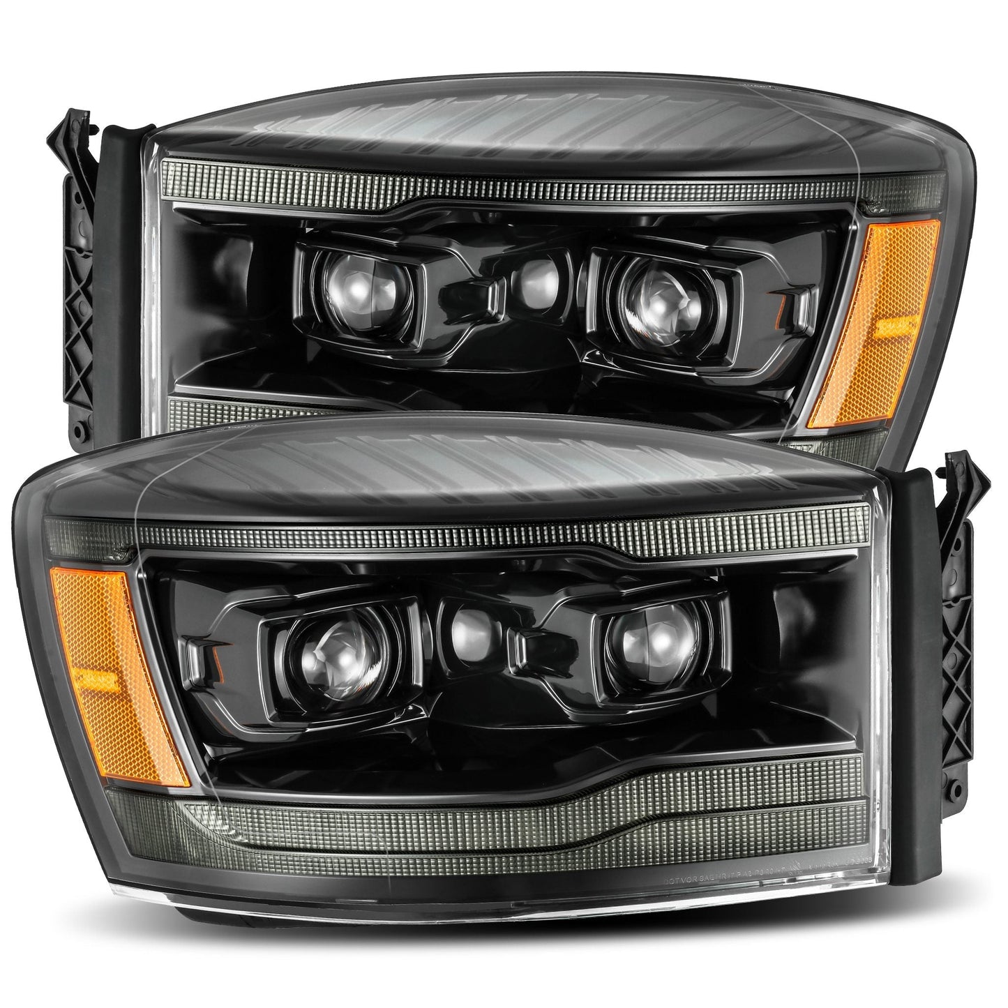 AlphaRex 06-08 Dodge Ram LUXX-Series LED Projector Headlights Alpha-Black