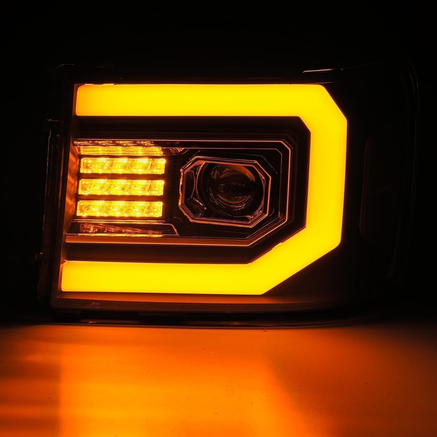 AlphaRex 07-13 GMC Sierra PRO-Series Halogen Projector Headlights Jet Black