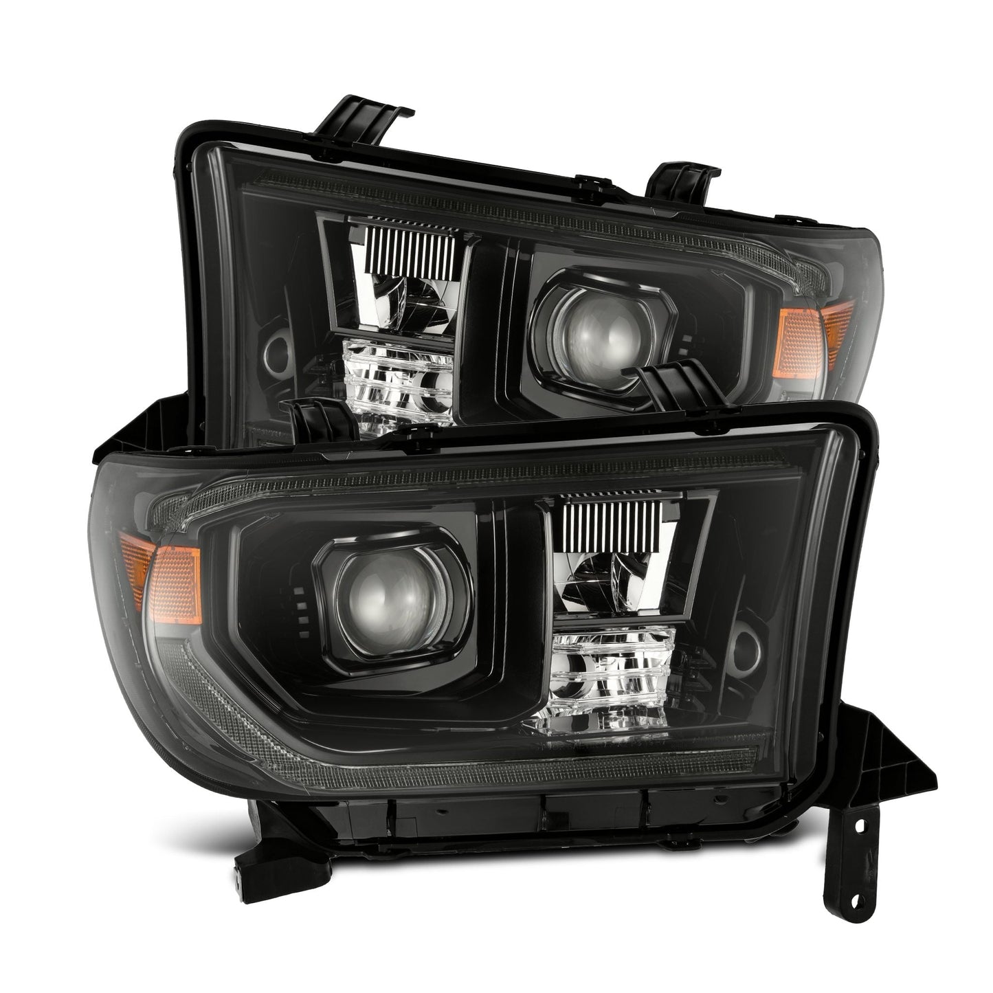 AlphaRex 07-13 Toyota Tundra/08-17 Toyota Sequoia MK II LUXX-Series LED Projector Headlights Alpha-Black (With Level Adjuster)