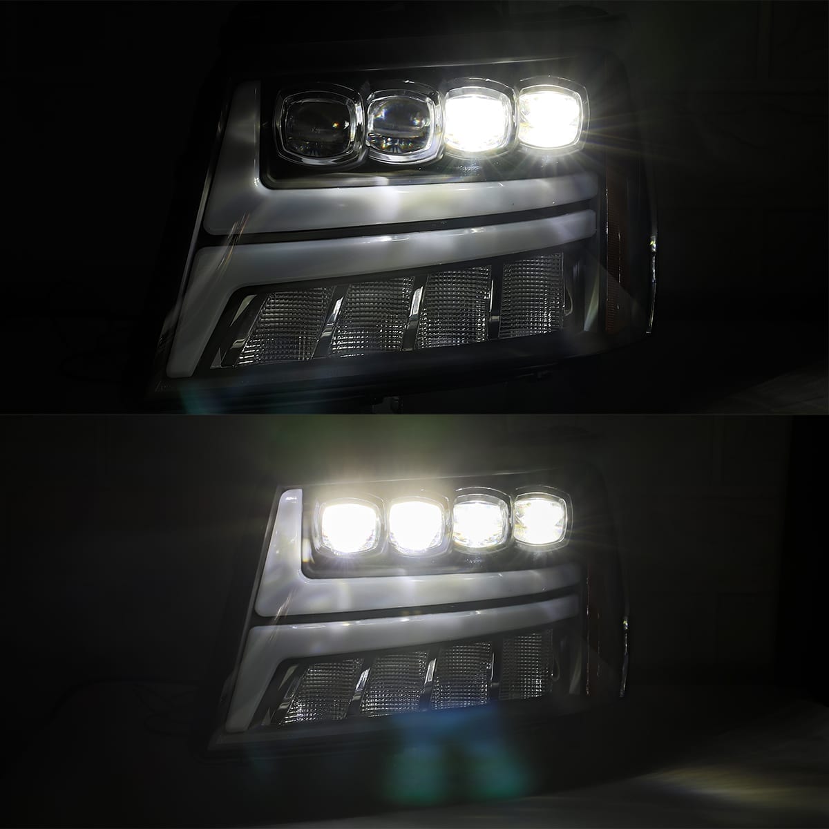 AlphaRex 07-14 Chevrolet Tahoe/Suburban/07-13 Avalanche NOVA-Series LED Projector Headlights Chrome