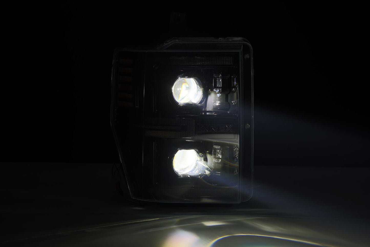 AlphaRex 08-10 Ford Super Duty/Excursion LUXX-Series LED Projector Headlights Alpha-Black