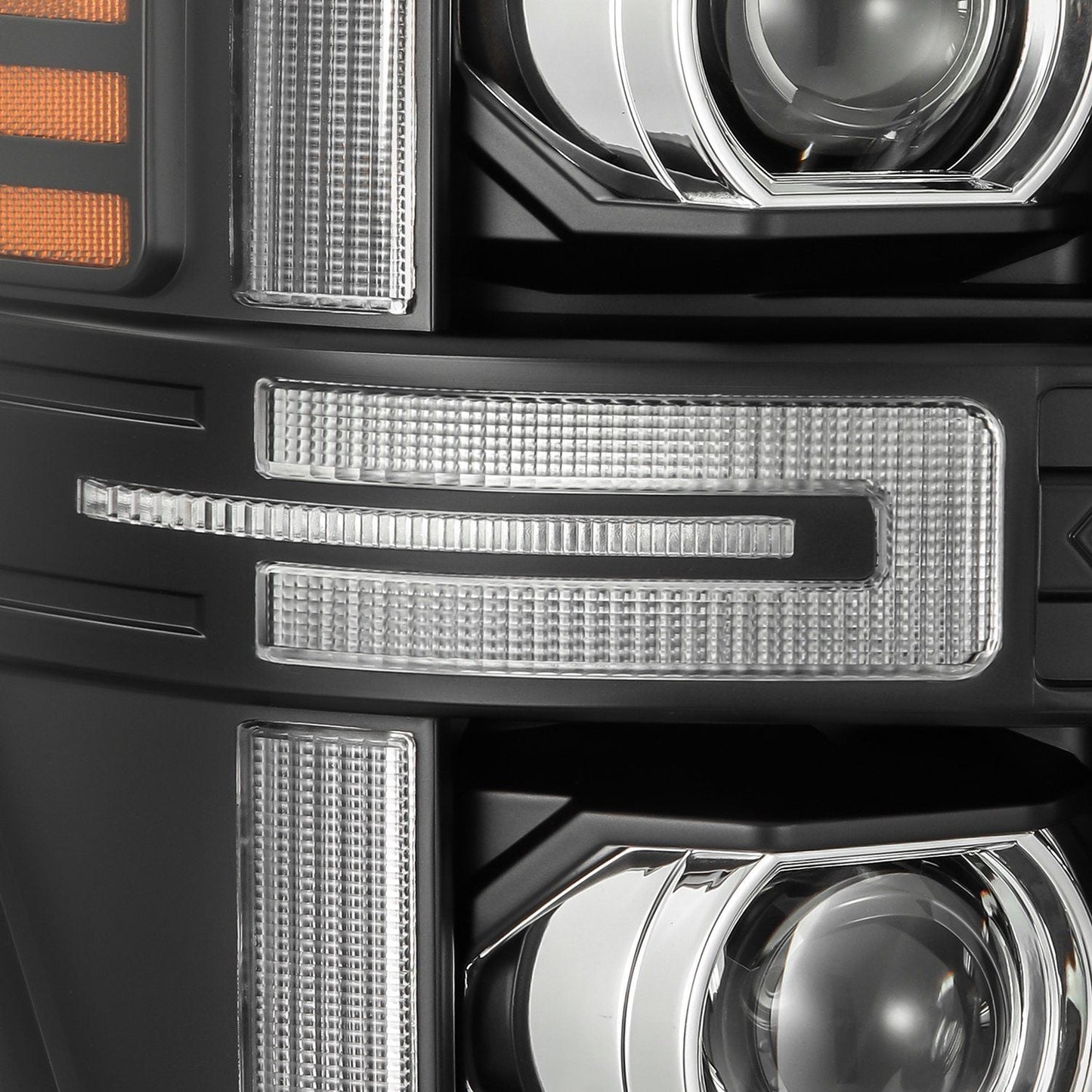 AlphaRex 08-10 Ford Super Duty/Excursion LUXX-Series LED Projector Headlights Black