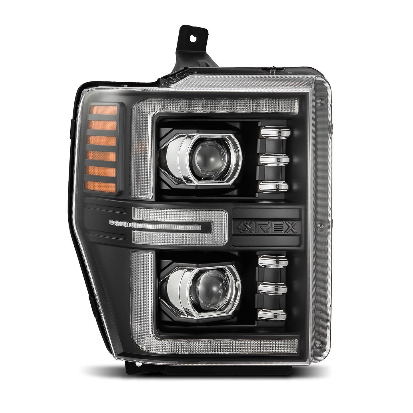 AlphaRex 08-10 Ford Super Duty/Excursion LUXX-Series LED Projector Headlights Black
