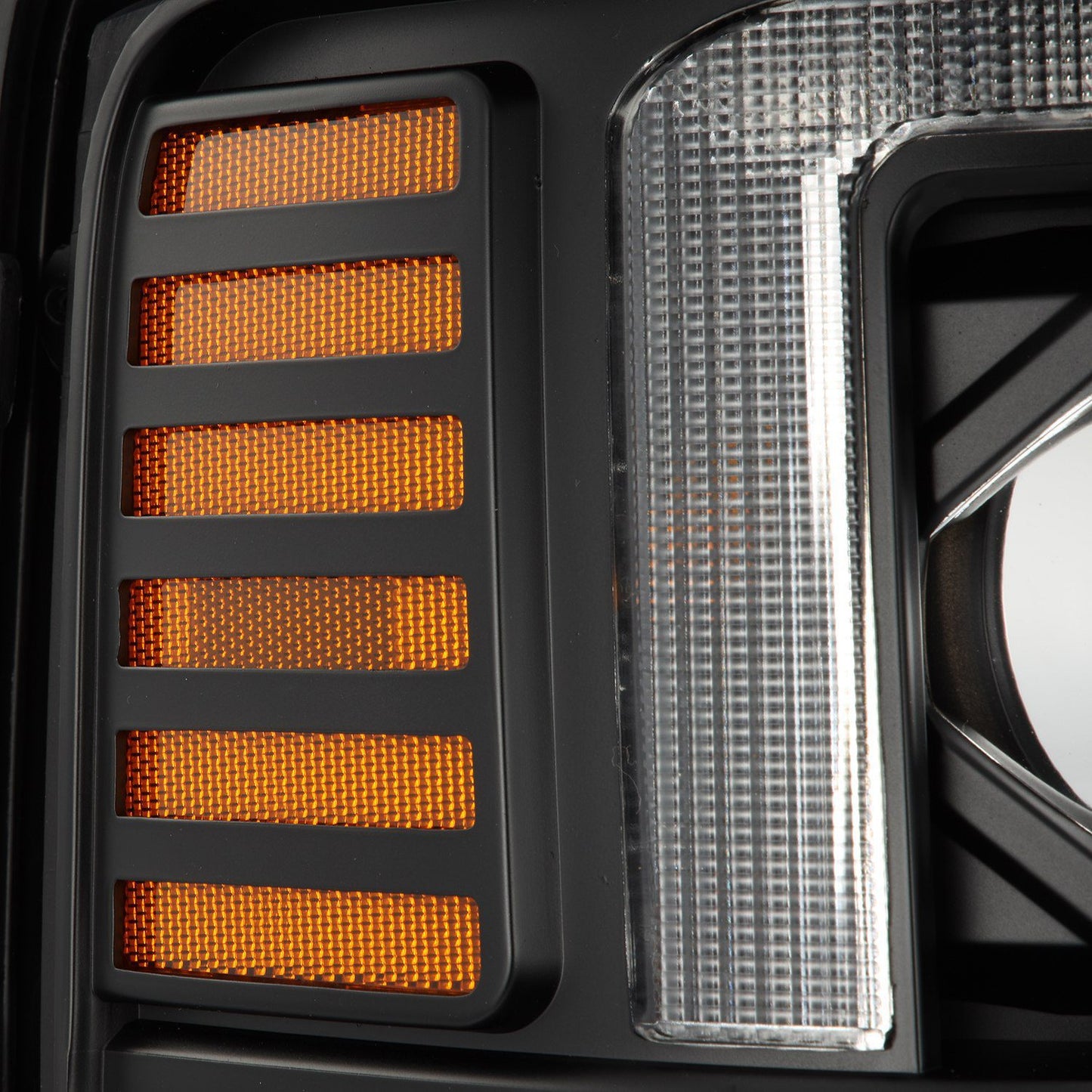 AlphaRex 08-10 Ford Super Duty/Excursion LUXX-Series LED Projector Headlights Black