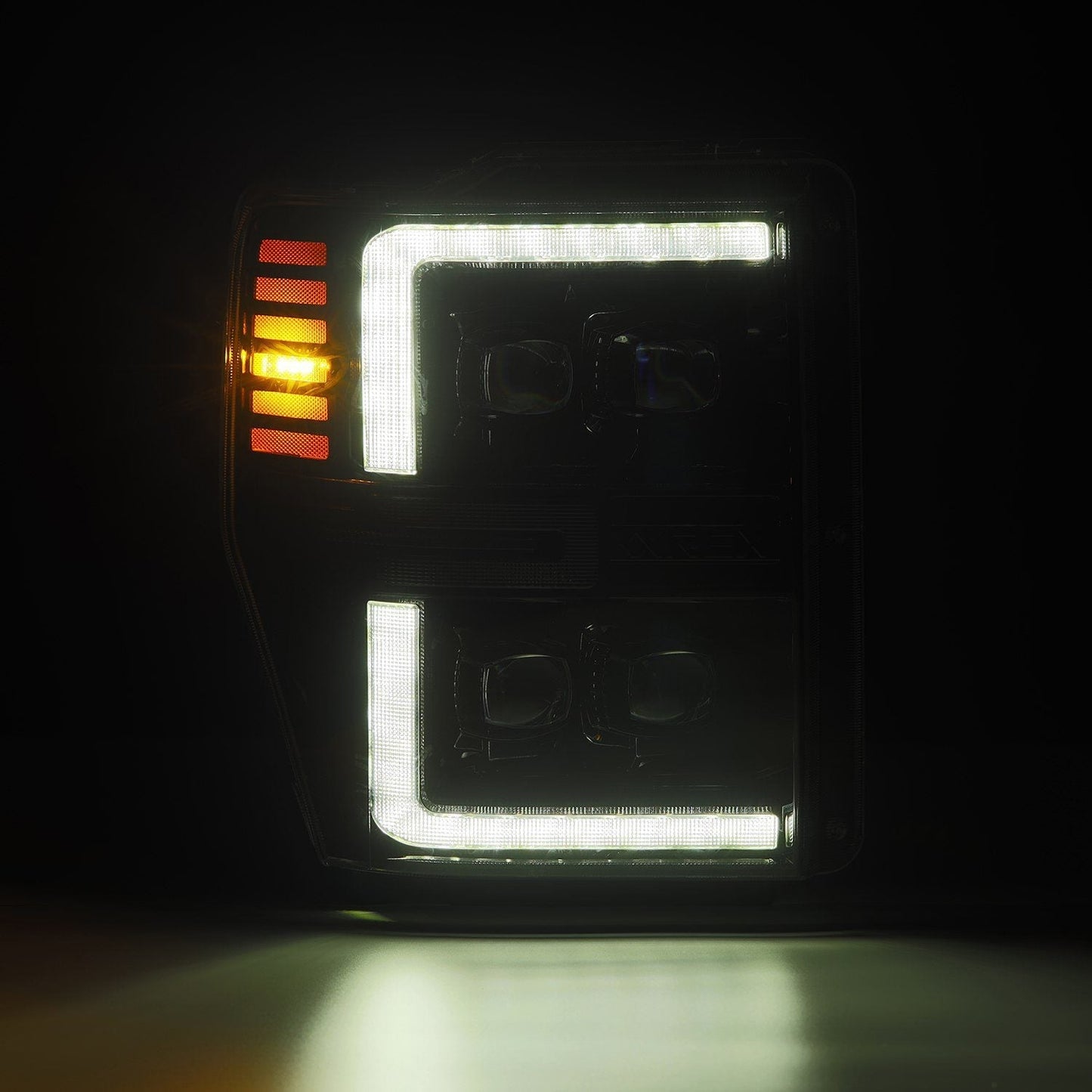AlphaRex 08-10 Ford Super Duty/Excursion NOVA-Series LED Projector Headlights Black