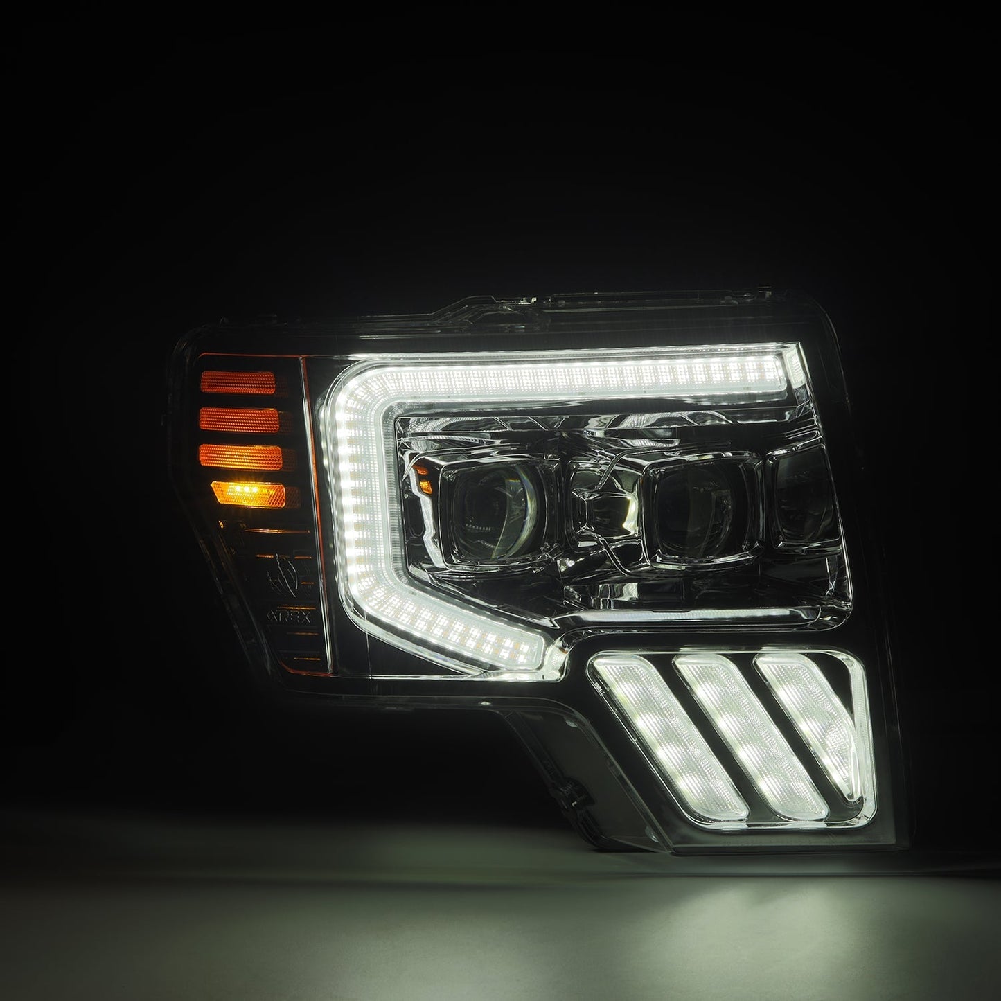 AlphaRex 09-14 Ford F150 MKII LUXX-Series LED Projector Headlights Chrome