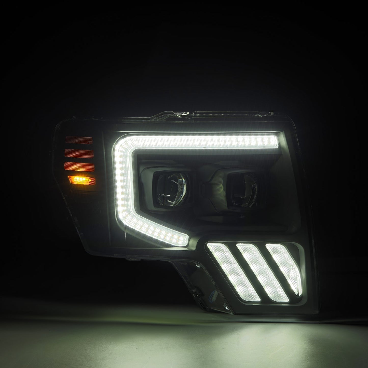AlphaRex 09-14 Ford F150 MKII PRO-Series Halogen Projector Headlights Black