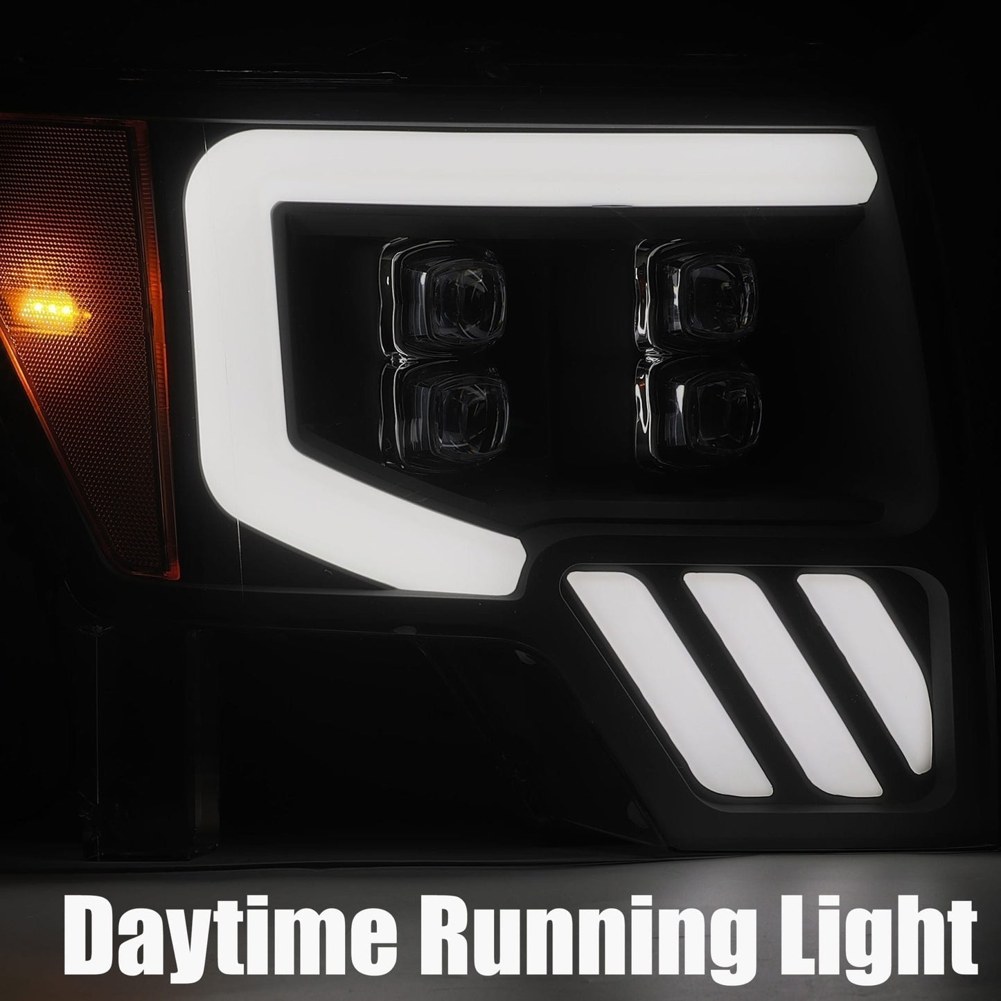AlphaRex 09-14 Ford F150 NOVA-Series LED Projector Headlights Jet Black
