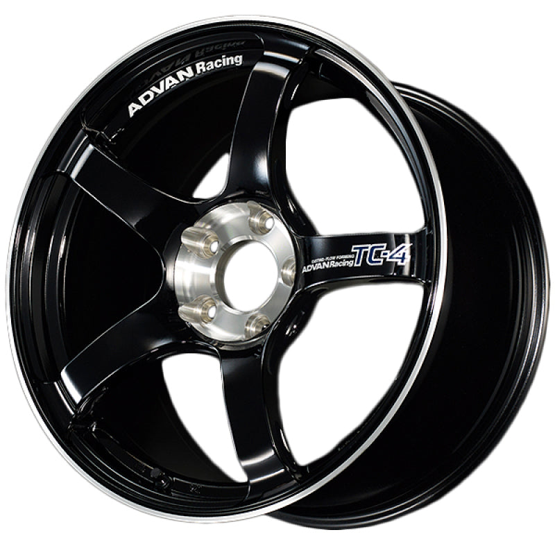 Advan TC4 18x10 +35 5-114.3 Racing Gloss Black and Diamond Cut Wheel-WheelFlip