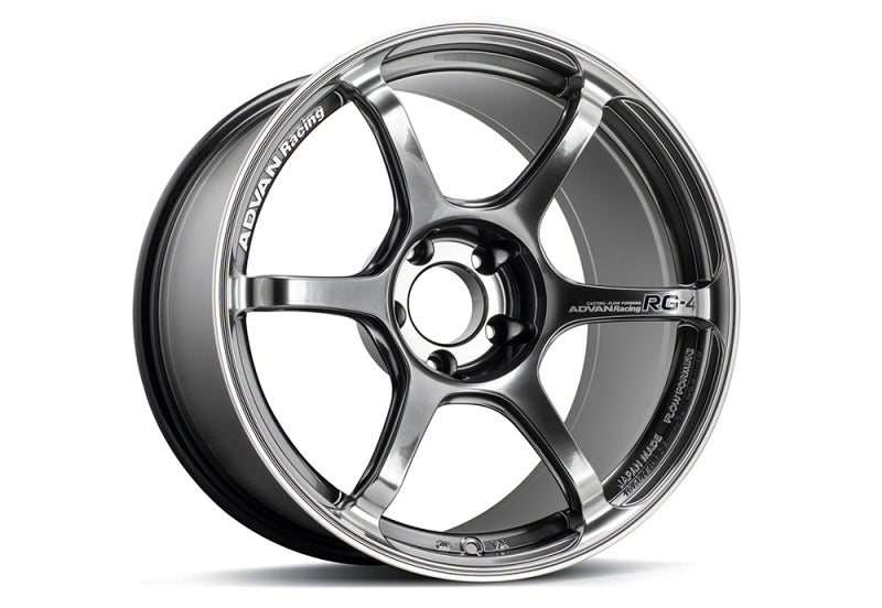 Advan RG-4 18x9 +35 5-114.3 Racing Hyper Black & Ring Wheel-WheelFlip