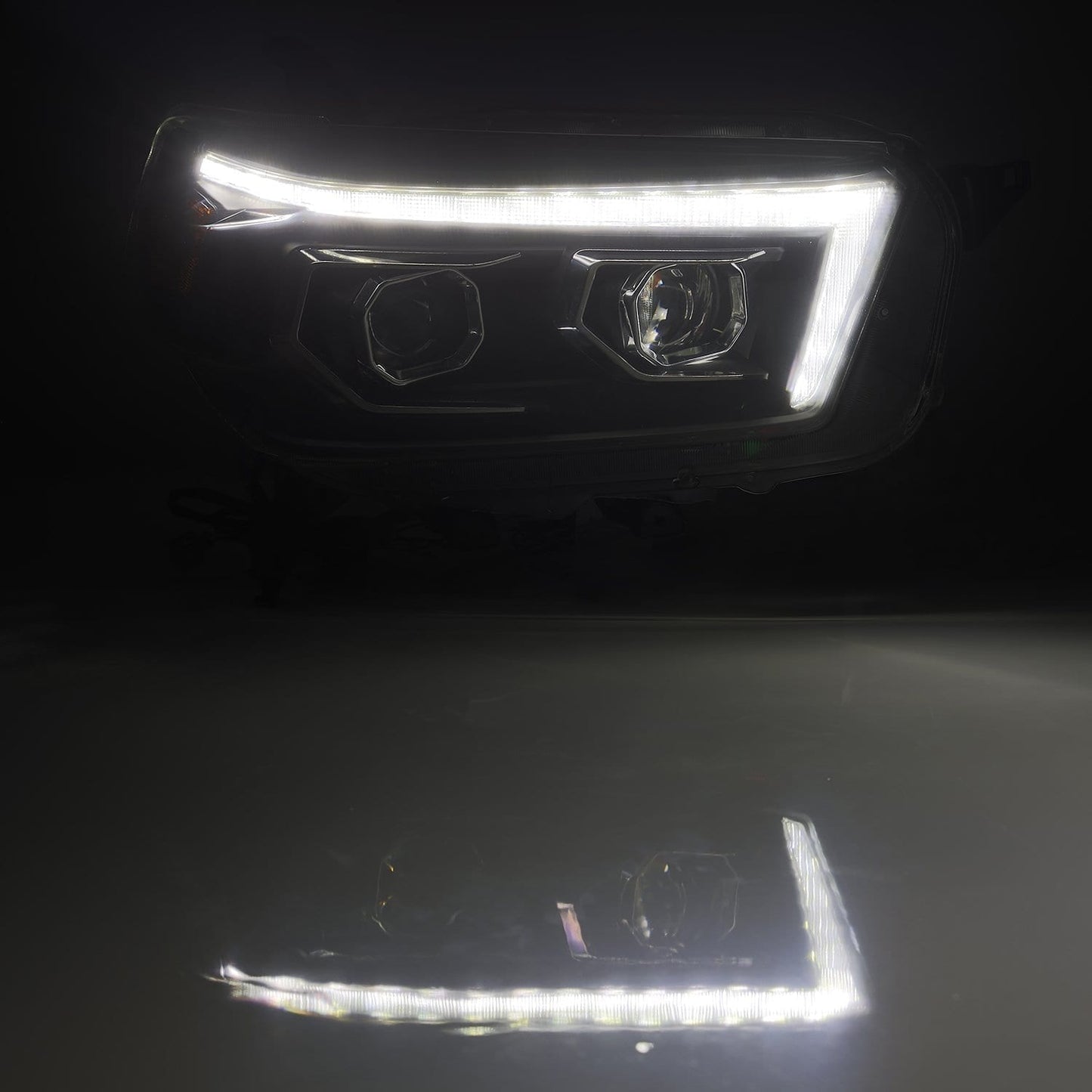 AlphaRex 10-13 Toyota 4Runner PRO-Series Halogen Projector Headlights Black
