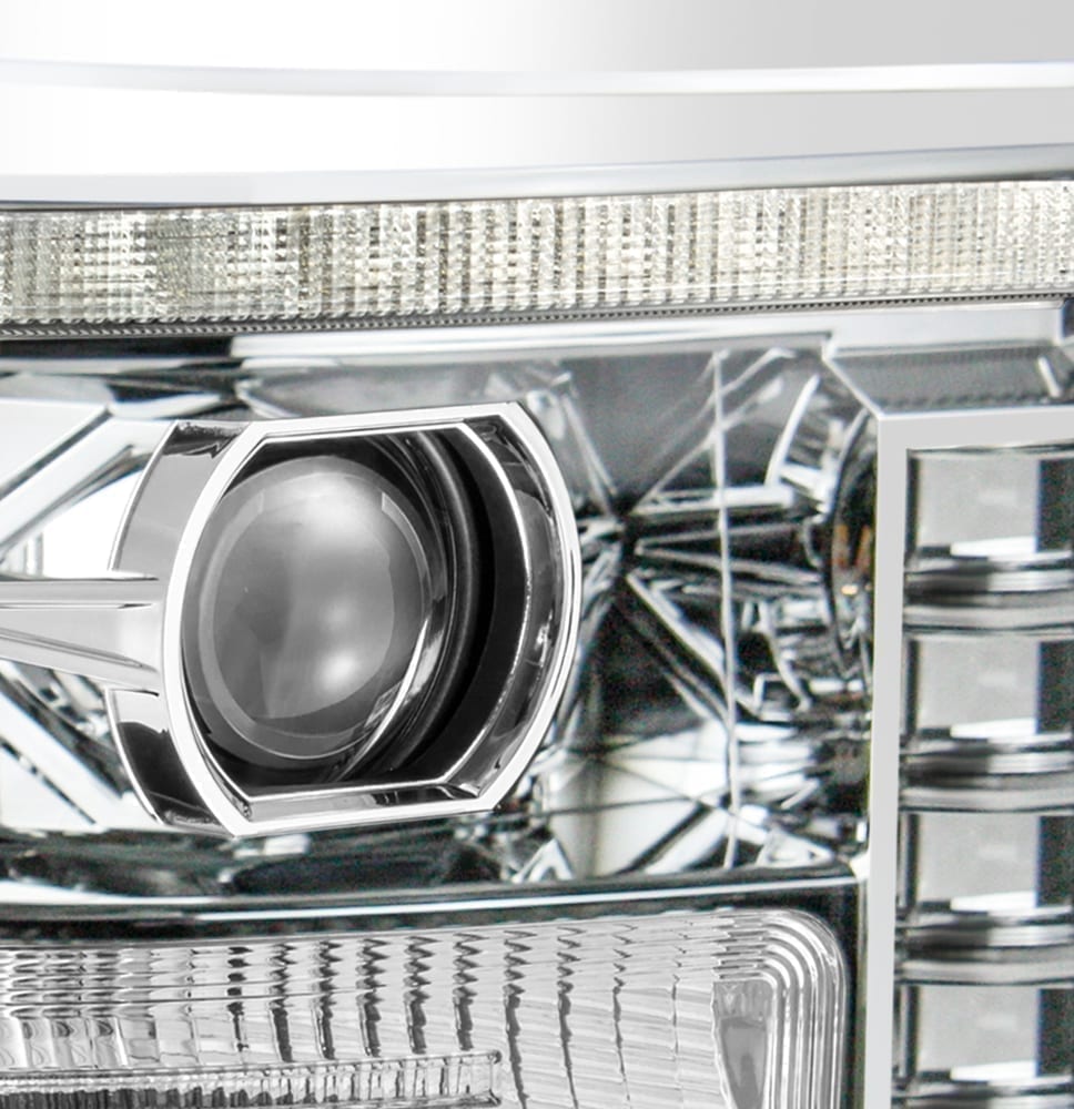 AlphaRex 11-16 Ford Super Duty LUXX-Series LED Projector Headlights Chrome