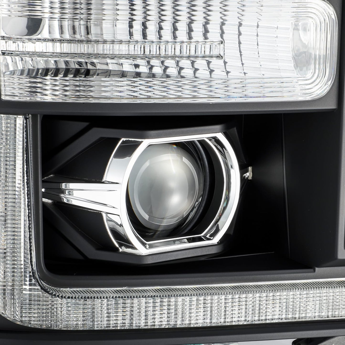 AlphaRex 11-16 Ford Super Duty PRO-Series Halogen Projector Headlights Black