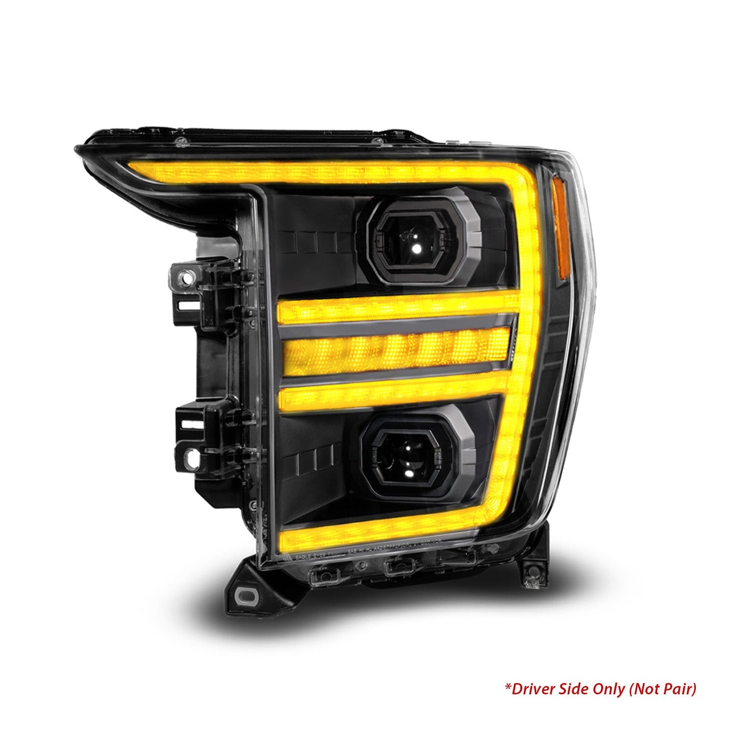 ANZO USA LED Projector Headlight w/Switchback+Sequential Black (Driver Side Only) for 21-23 Ford F150 (111594-L)