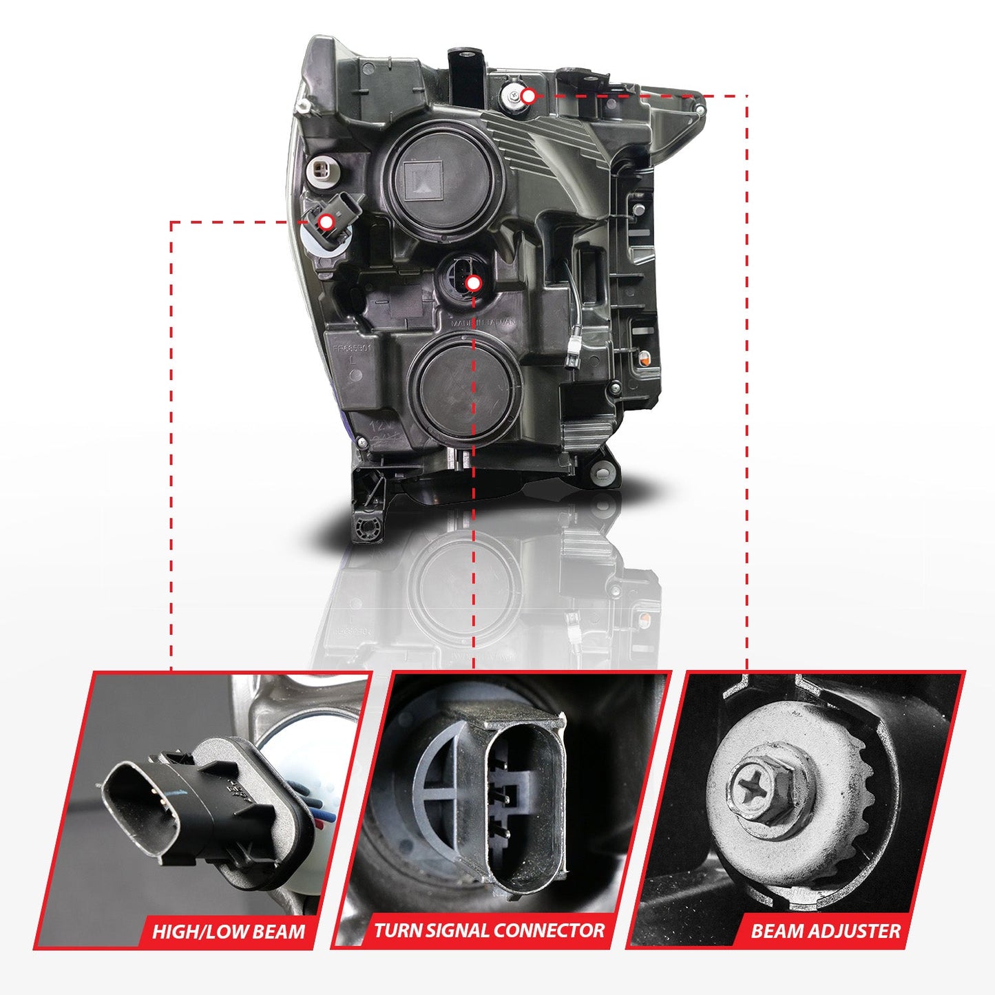 ANZO USA LED Projector Headlight w/Switchback+Sequential Black (Driver Side Only) for 21-23 Ford F150 (111594-L)