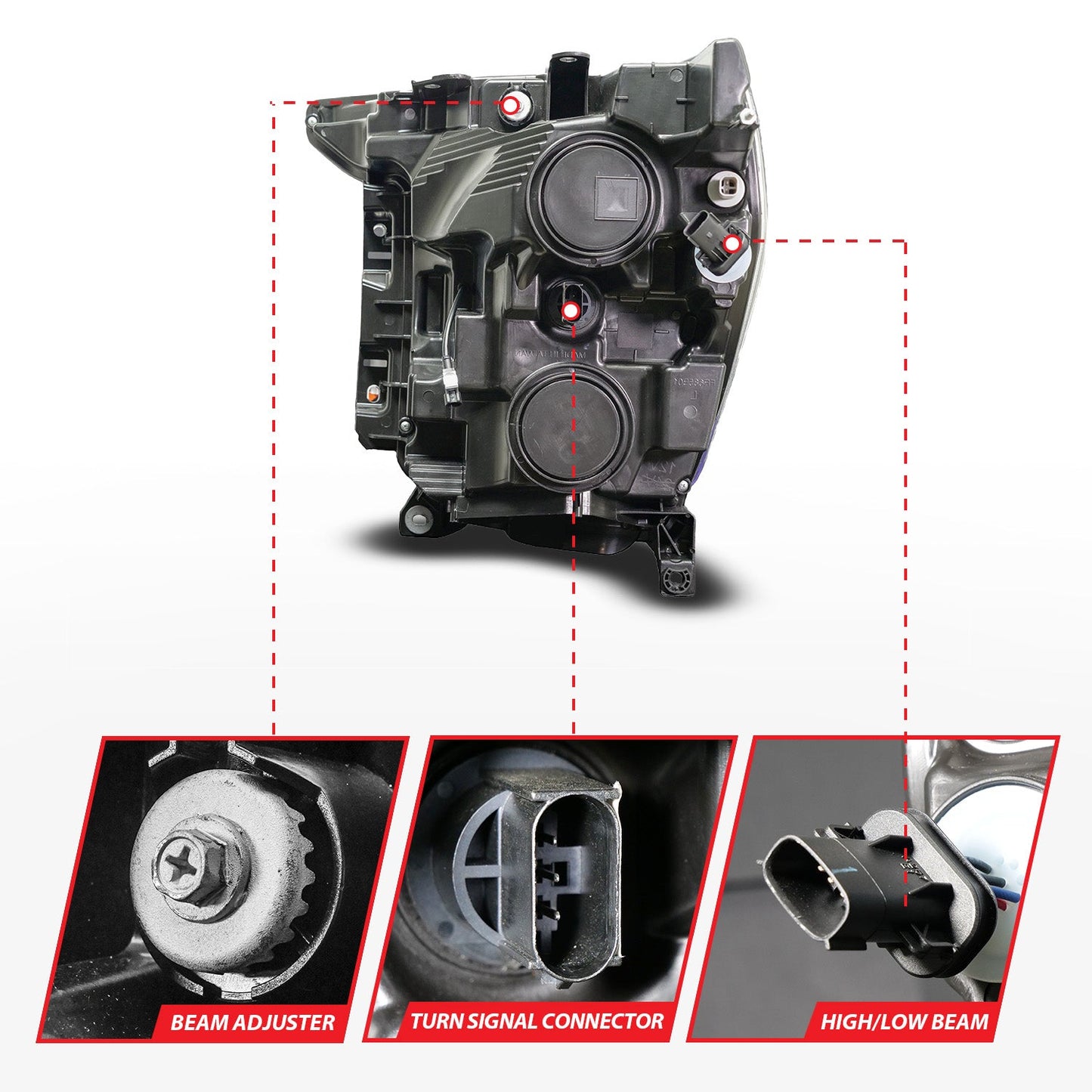 ANZO USA LED Projector Headlight w/Switchback+Sequential Black (Passenger Side Only) for 21-23 Ford F150 (111594-R)