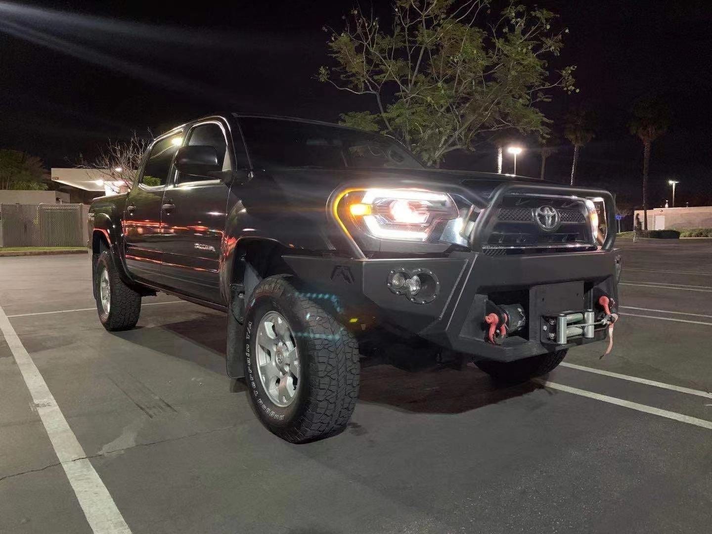 AlphaRex 12-15 Toyota Tacoma PRO-Series Halogen Projector Headlights Alpha-Black