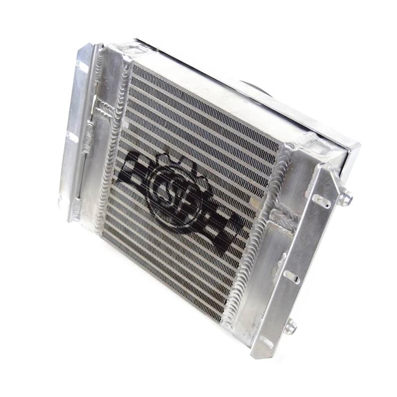 CSF Dual Fluid Bar & Plate HD Oil Cooler w/9in SPAL Fan (1/3 & 2/3 Partition) - 13.8in L x 10in H