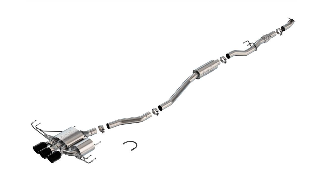 Borla MT ATAK Catback Exhaust w/ 4in Ceramic Black Tips | 2023+ Honda Civic Type-R (140927CB)