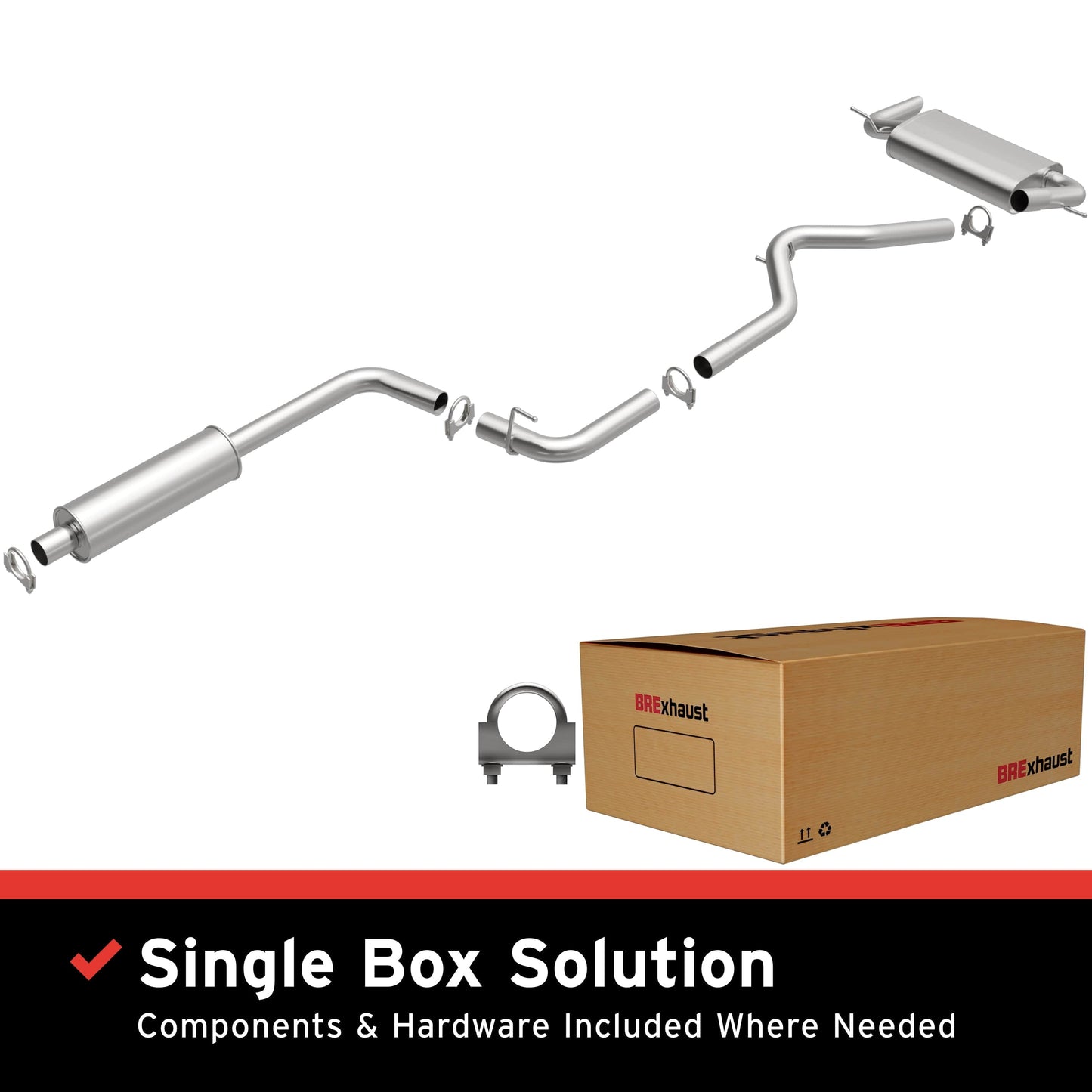 BRExhaust 2012-2017 Ford Focus 2.0L Direct-Fit Replacement Exhaust System