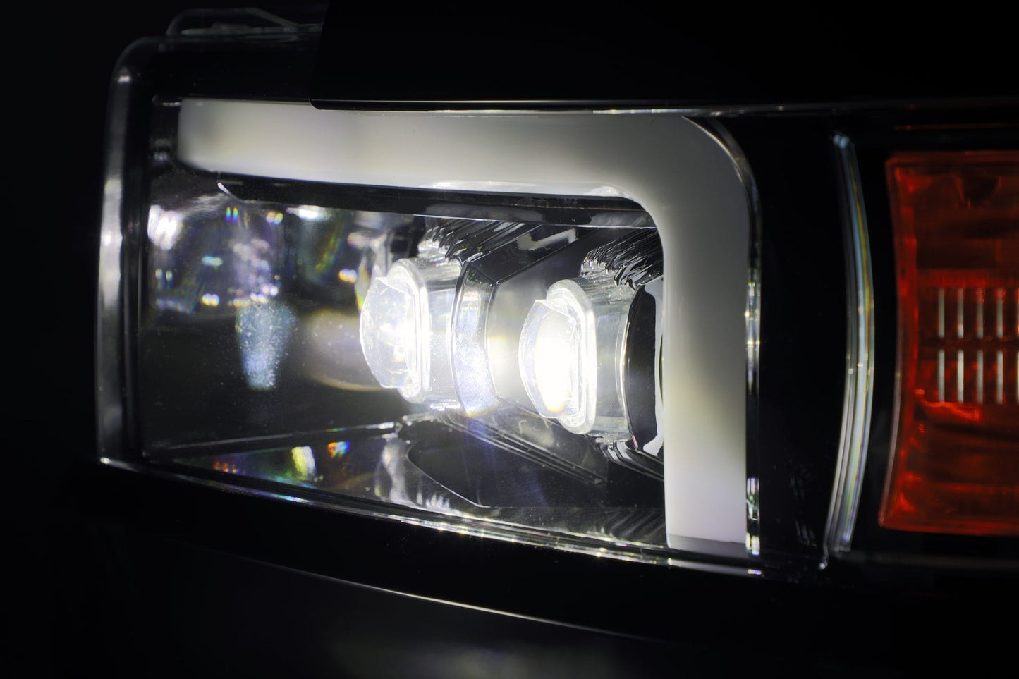 AlphaRex 15-19 Chevrolet Silverado 2500HD/3500HD MKII NOVA-Series LED Projector Headlights Jet Black