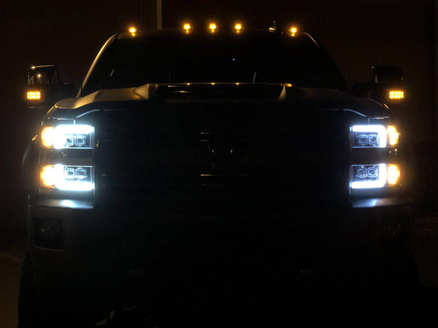 AlphaRex 15-19 Chevrolet Silverado 2500HD/3500HD MKII NOVA-Series LED Projector Headlights Jet Black