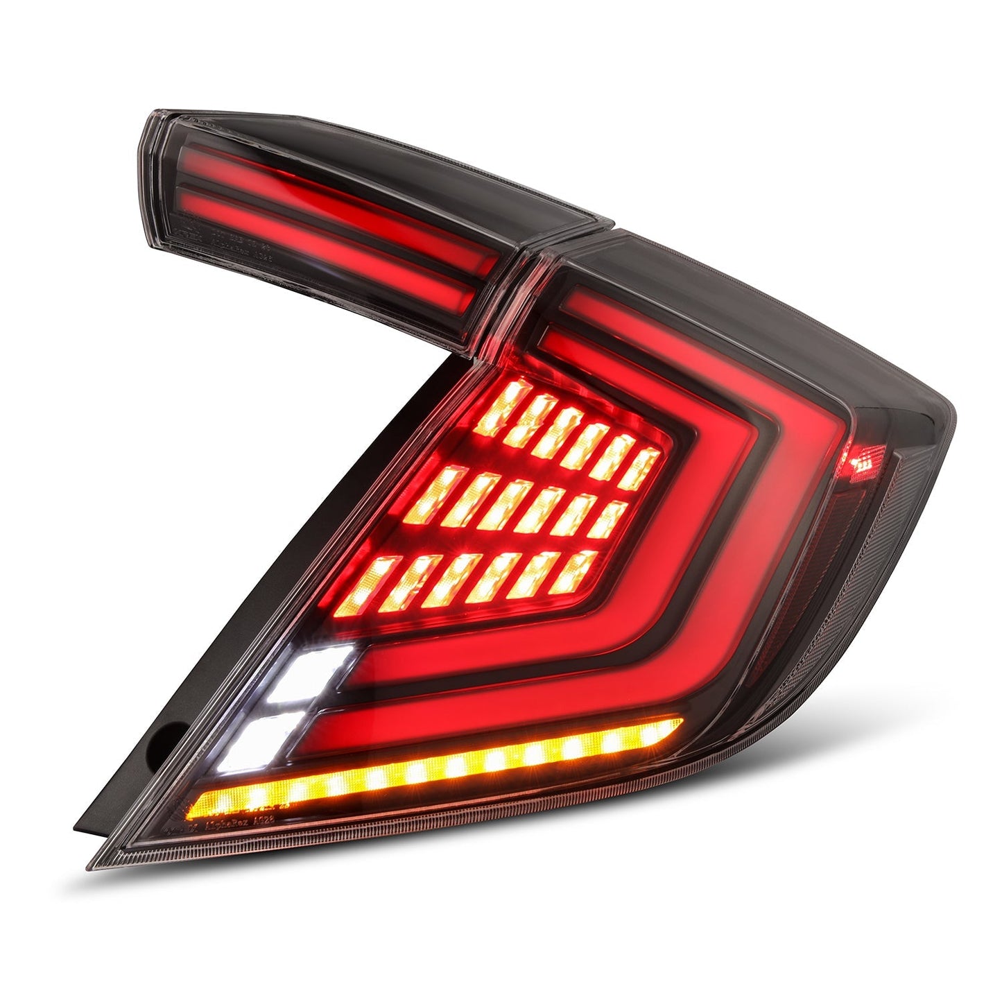 AlphaRex 16-21 Honda Civic Hatchback NOVA-Series Prismatic LED Tail Lights Alpha-Black