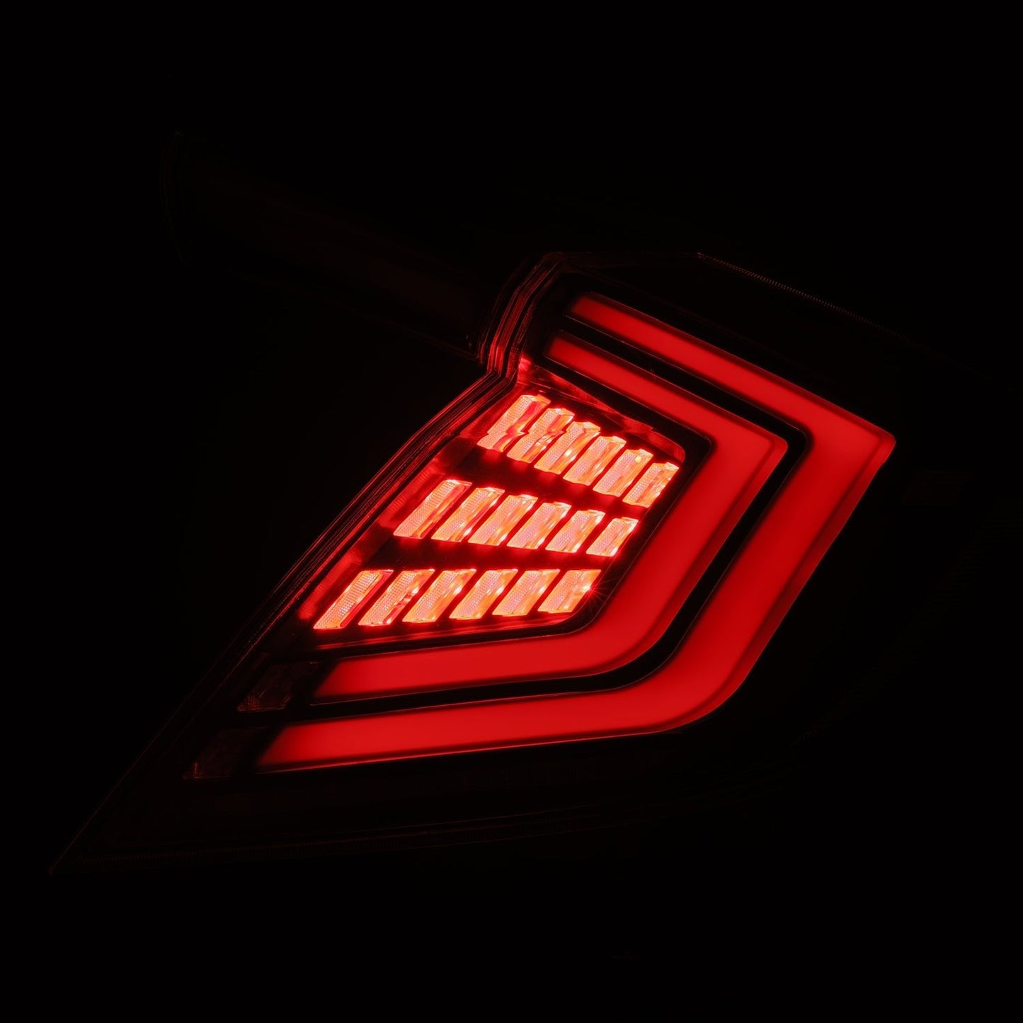 AlphaRex 16-21 Honda Civic Hatchback NOVA-Series Prismatic LED Tail Lights Alpha-Black