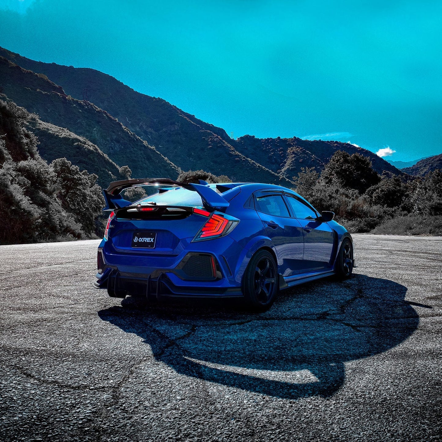 AlphaRex 16-21 Honda Civic Hatchback NOVA-Series Prismatic LED Tail Lights Alpha-Black