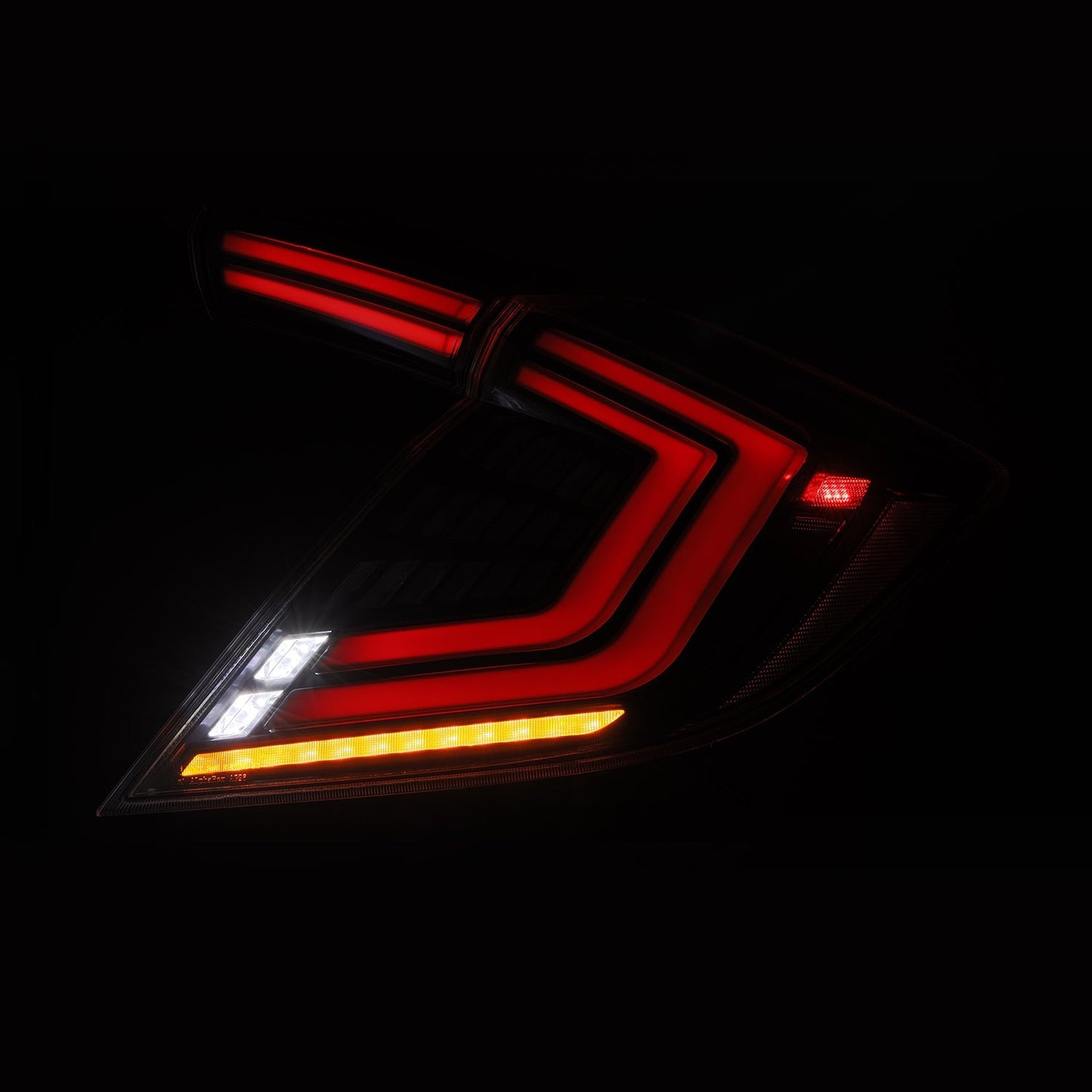 AlphaRex 16-21 Honda Civic Hatchback NOVA-Series Prismatic LED Tail Lights Alpha-Black