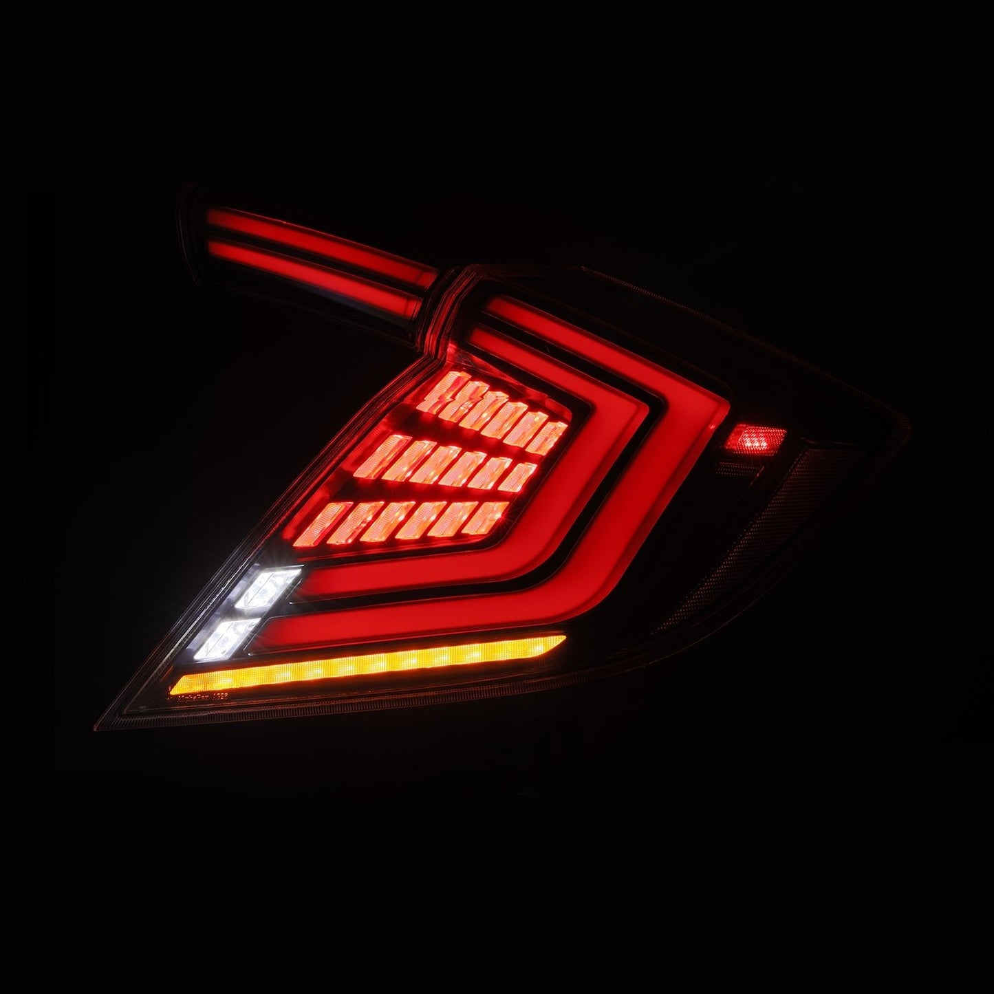 AlphaRex 16-21 Honda Civic Hatchback NOVA-Series Prismatic LED Tail Lights Black