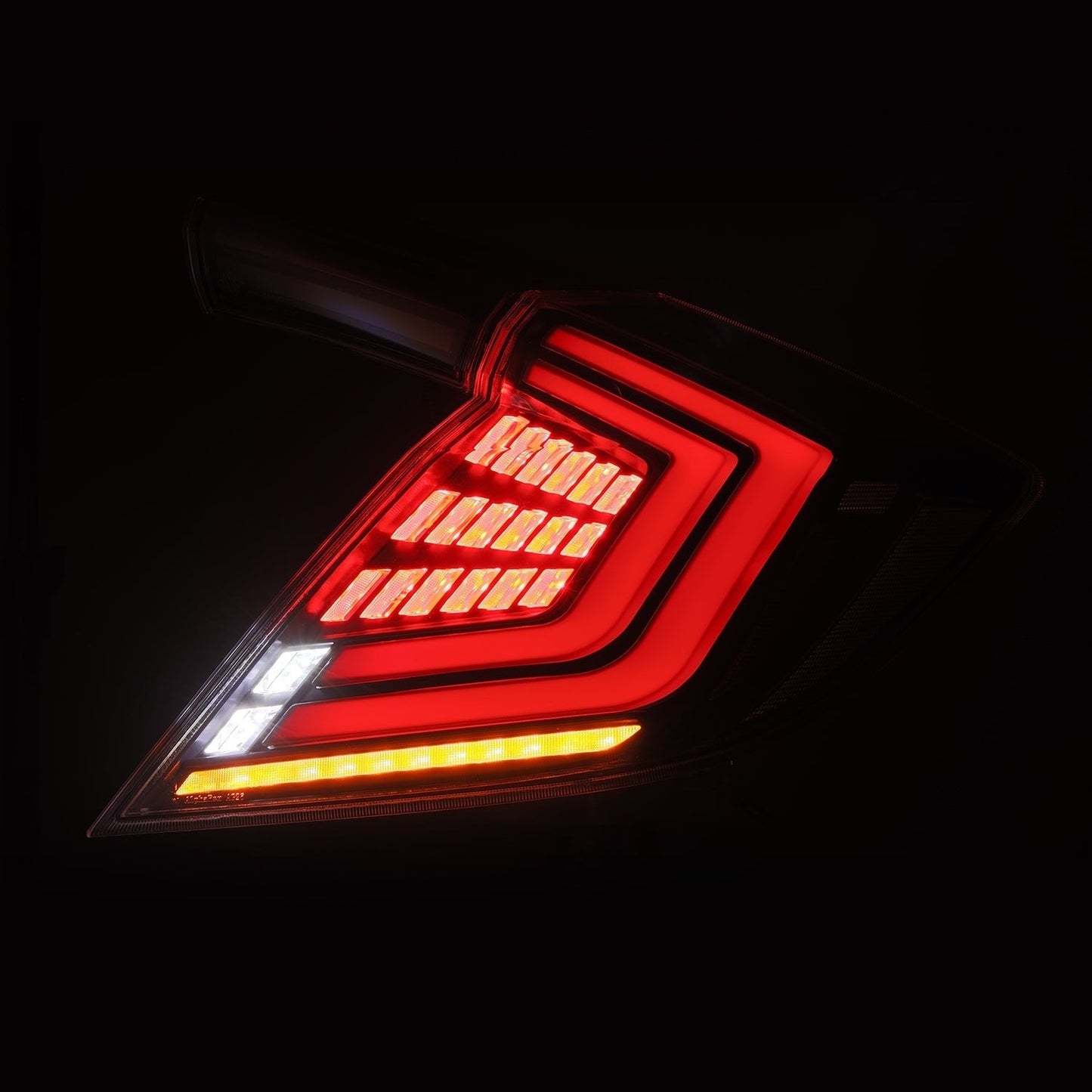 AlphaRex 16-21 Honda Civic Hatchback NOVA-Series Prismatic LED Tail Lights Black