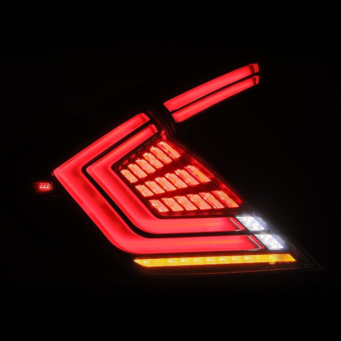 AlphaRex 16-21 Honda Civic Hatchback NOVA-Series Prismatic LED Tail Lights Black Smoke