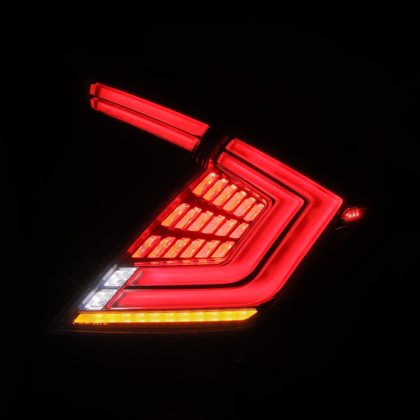 AlphaRex 16-21 Honda Civic Hatchback NOVA-Series Prismatic LED Tail Lights Clear Smoke
