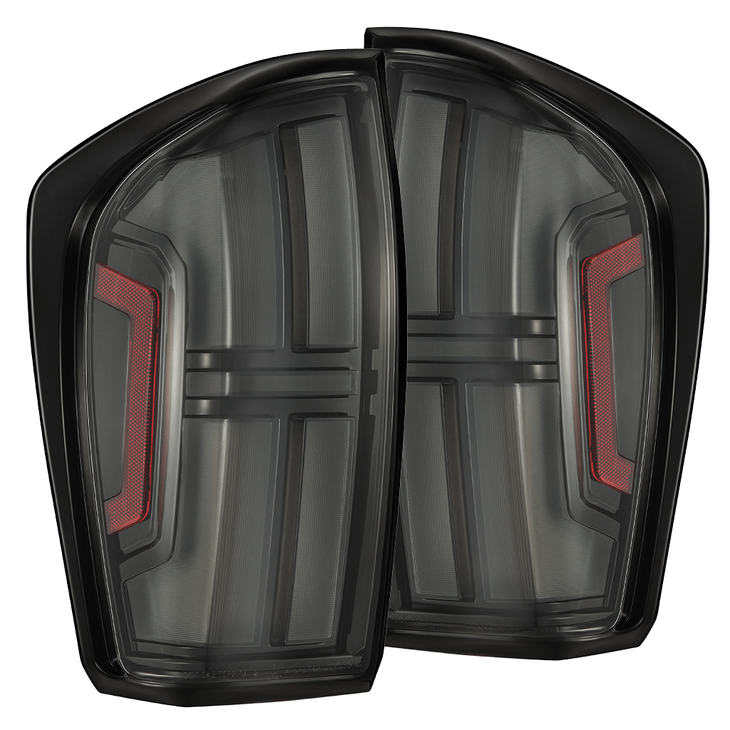 AlphaRex 16-23 Toyota Tacoma NOVA-Series Prismatic LED Tail Lights Black