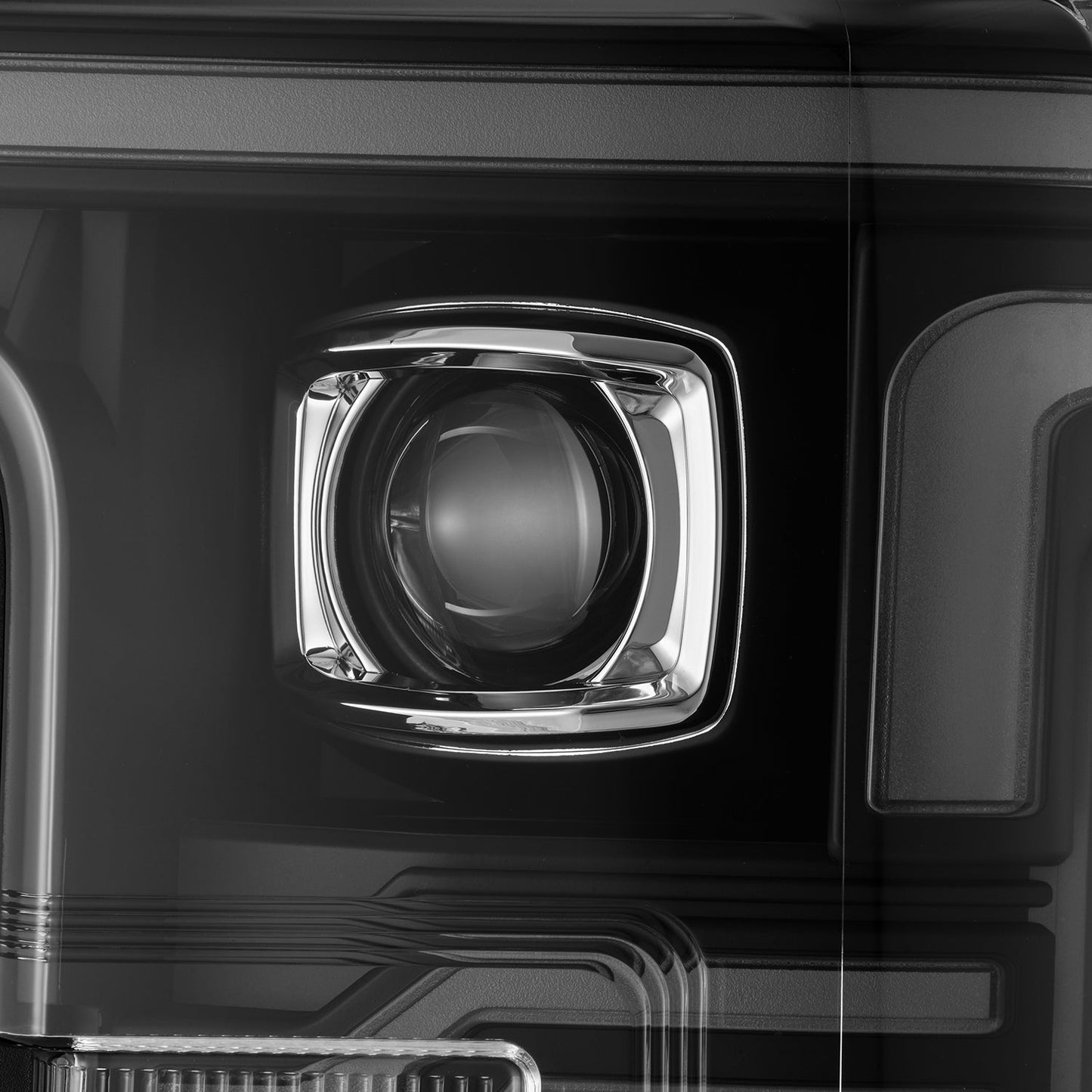 AlphaRex 17-19 Ford Super Duty MKII PRO-Series Halogen Projector Headlights Black