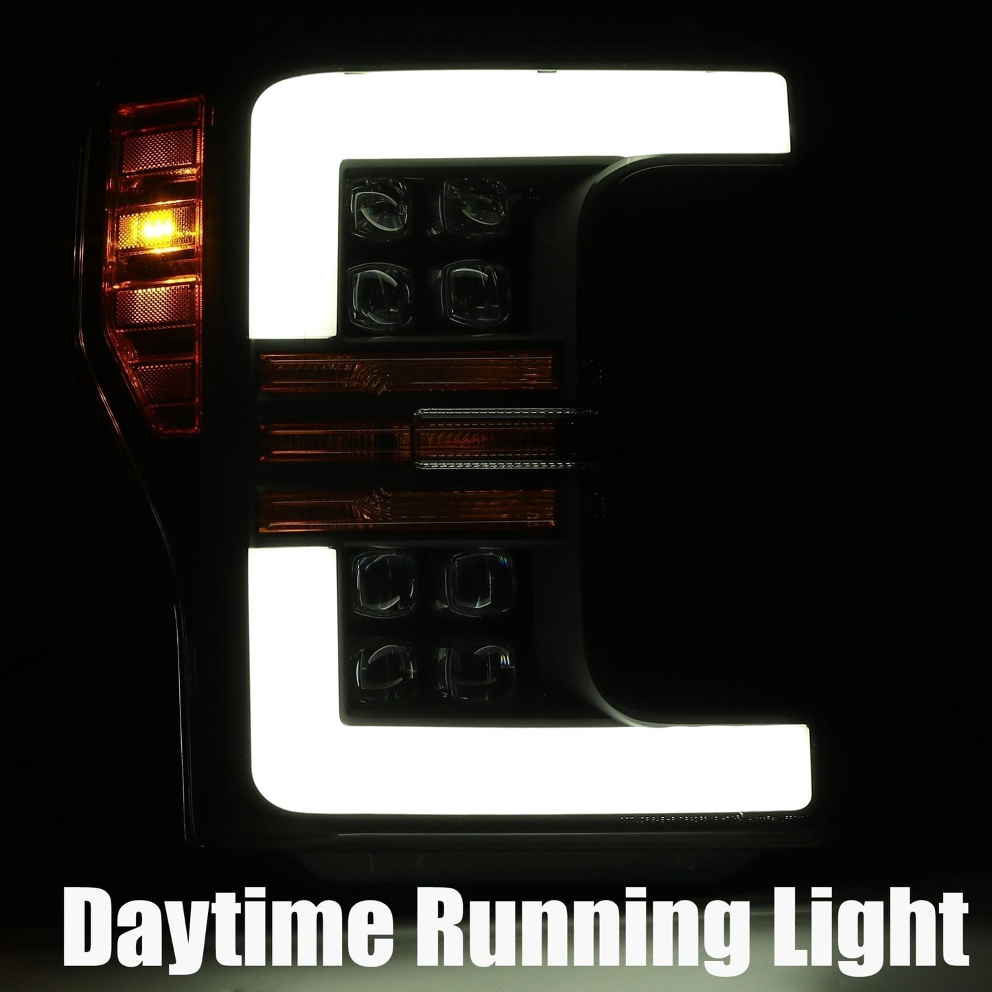 AlphaRex 17-19 Ford Super Duty NOVA-Series LED Projector Headlights Jet Black