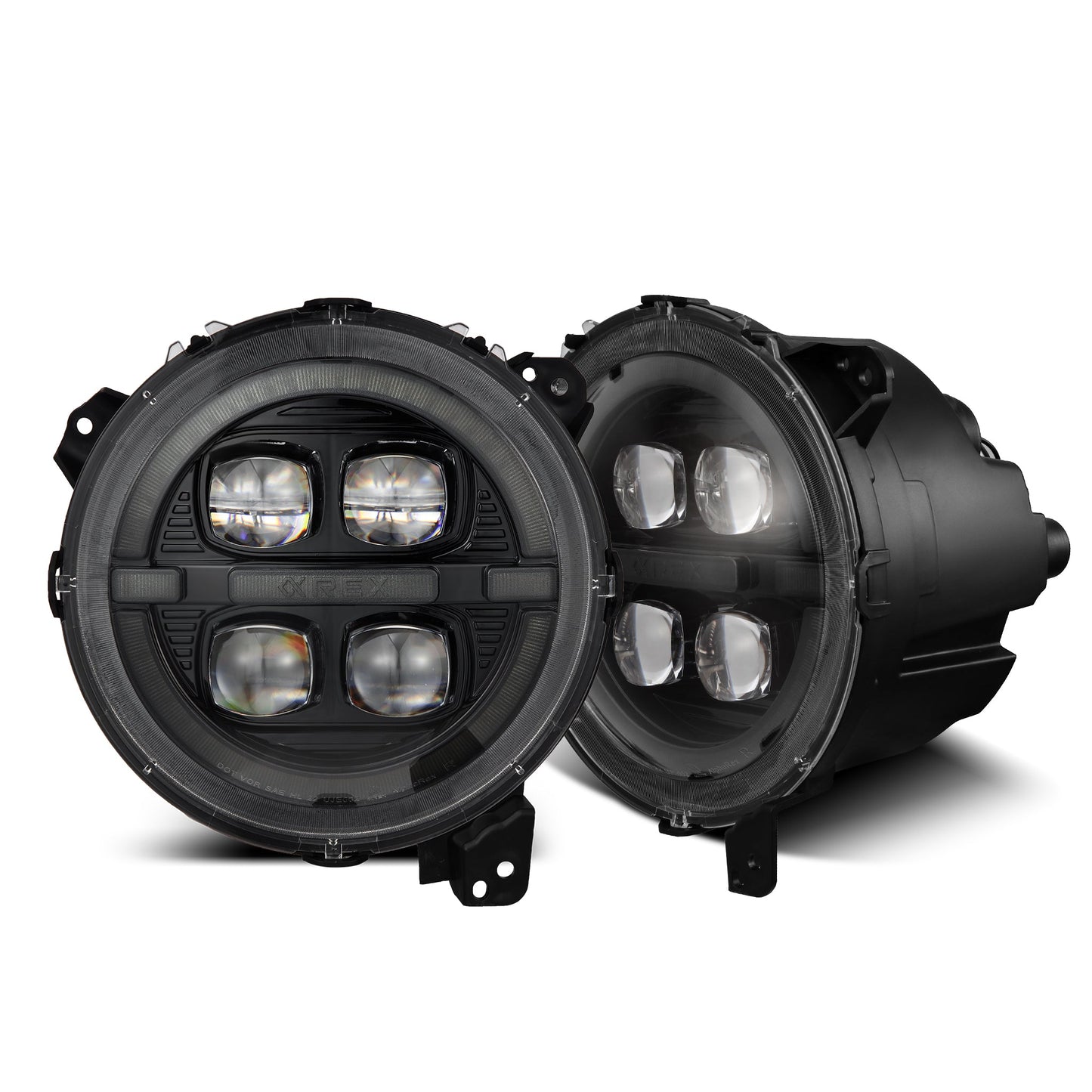 AlphaRex 18-25 Jeep Wrangler JL/Gladiator JT NOVA-Series LED Projector Headlights Alpha-black