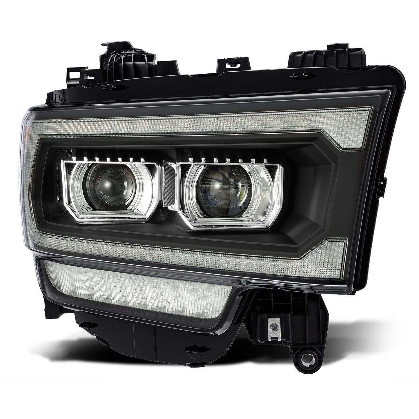 AlphaRex 19-24 Ram 2500/3500/4500/5500 PRO-Series Halogen Projector Headlights Black