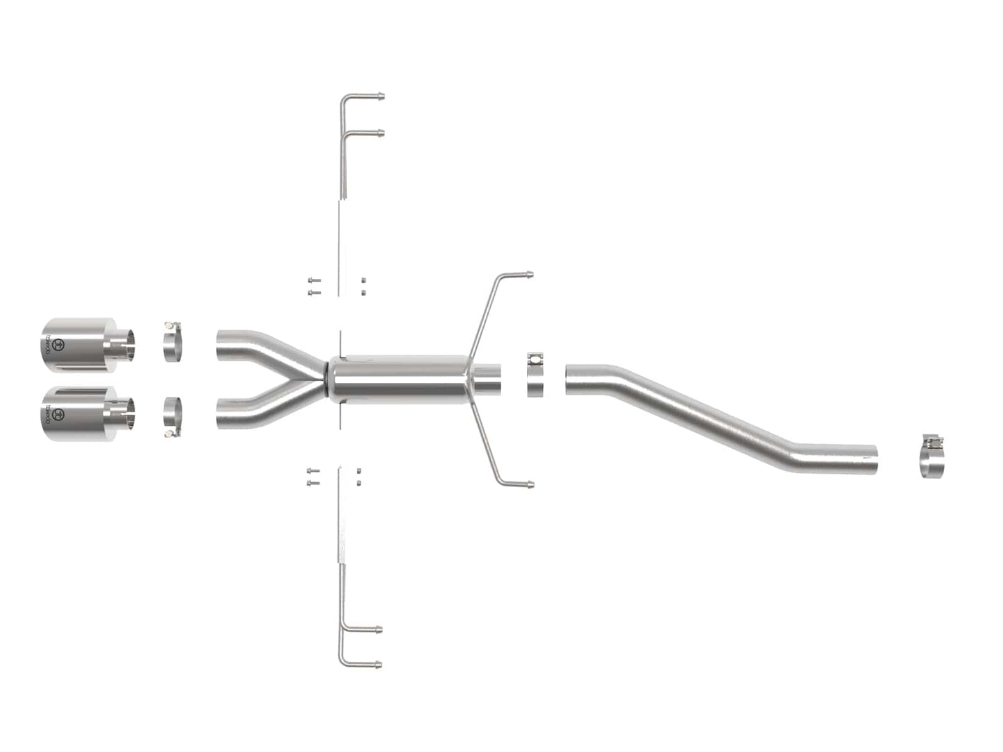 aFe Takeda 2.5in 304SS Axle-Back Exhaust System 17-19 Honda Civic Type R L4-2.0L (t) - Polished Tip