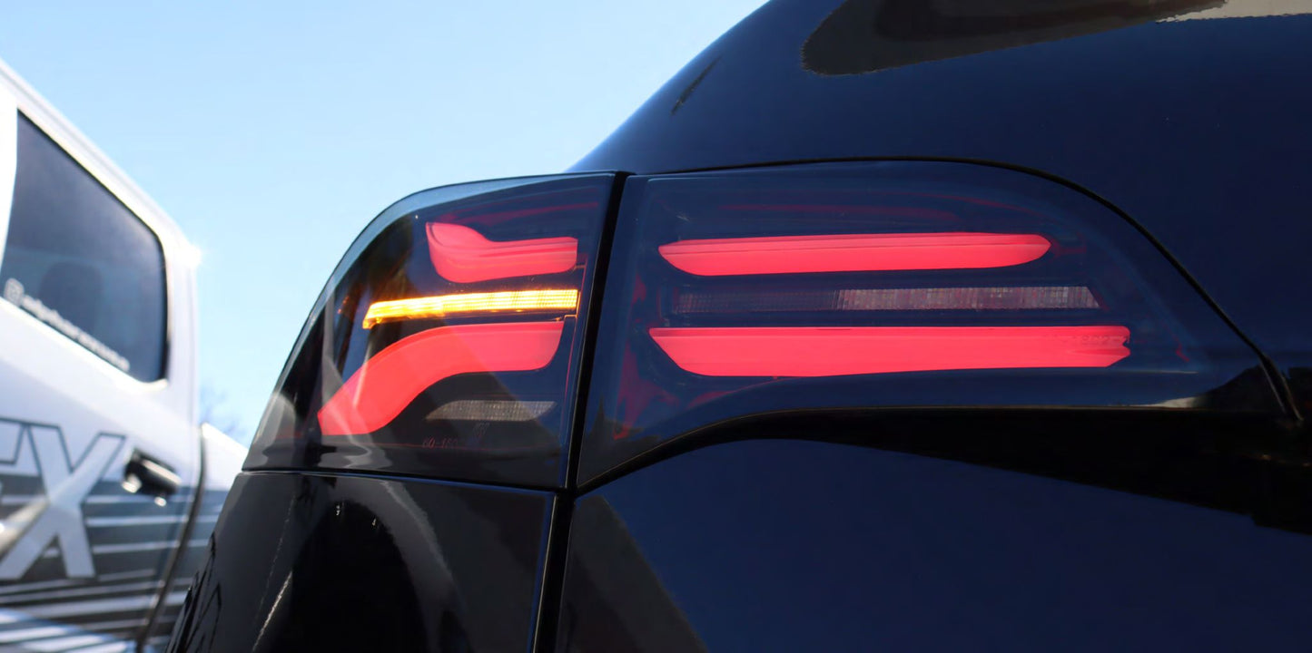 AlphaRex 20-24 Tesla Model Y / 22-23 Model 3 (With Stock Amber Turn Signal) PRO-Series LED Tail Lights Red Smoke