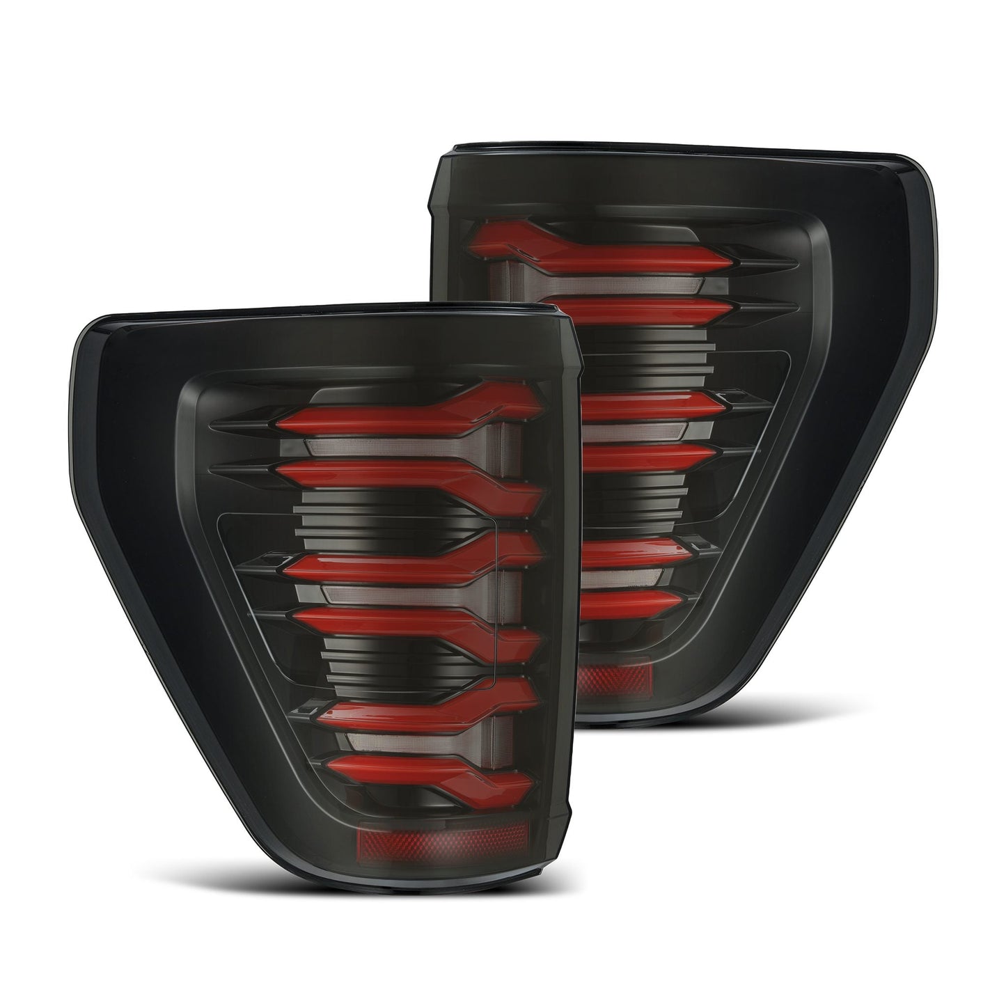 AlphaRex 21-23 Ford F150/F150 Raptor LUXX-Series LED Tail Lights Black-Red