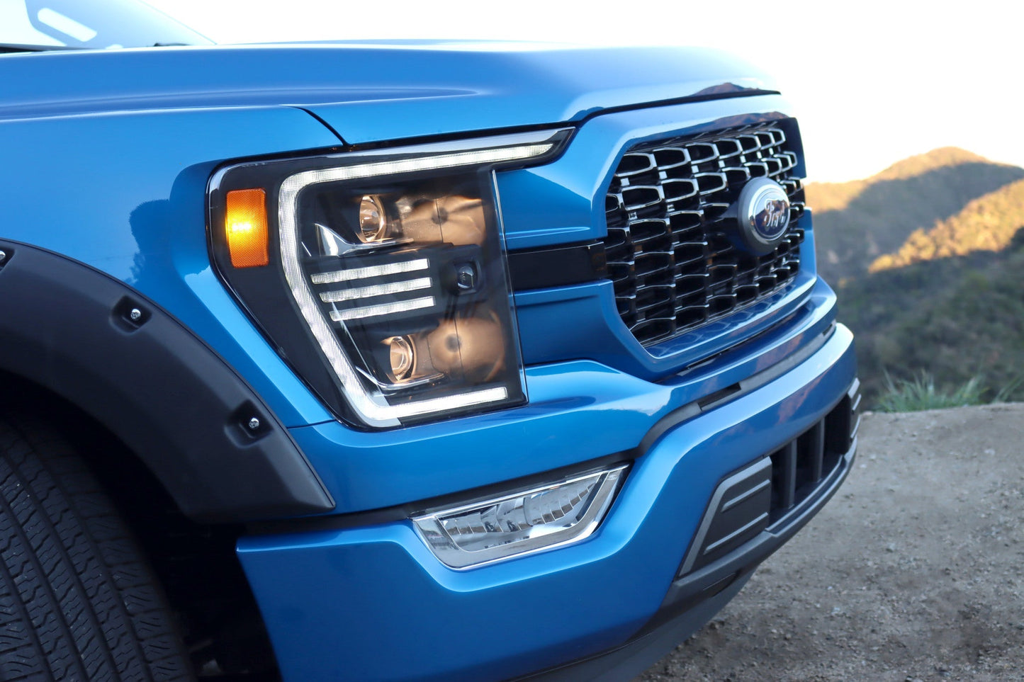 AlphaRex 21-23 Ford F150 PRO-Series Halogen Projector Headlights Alpha-Black