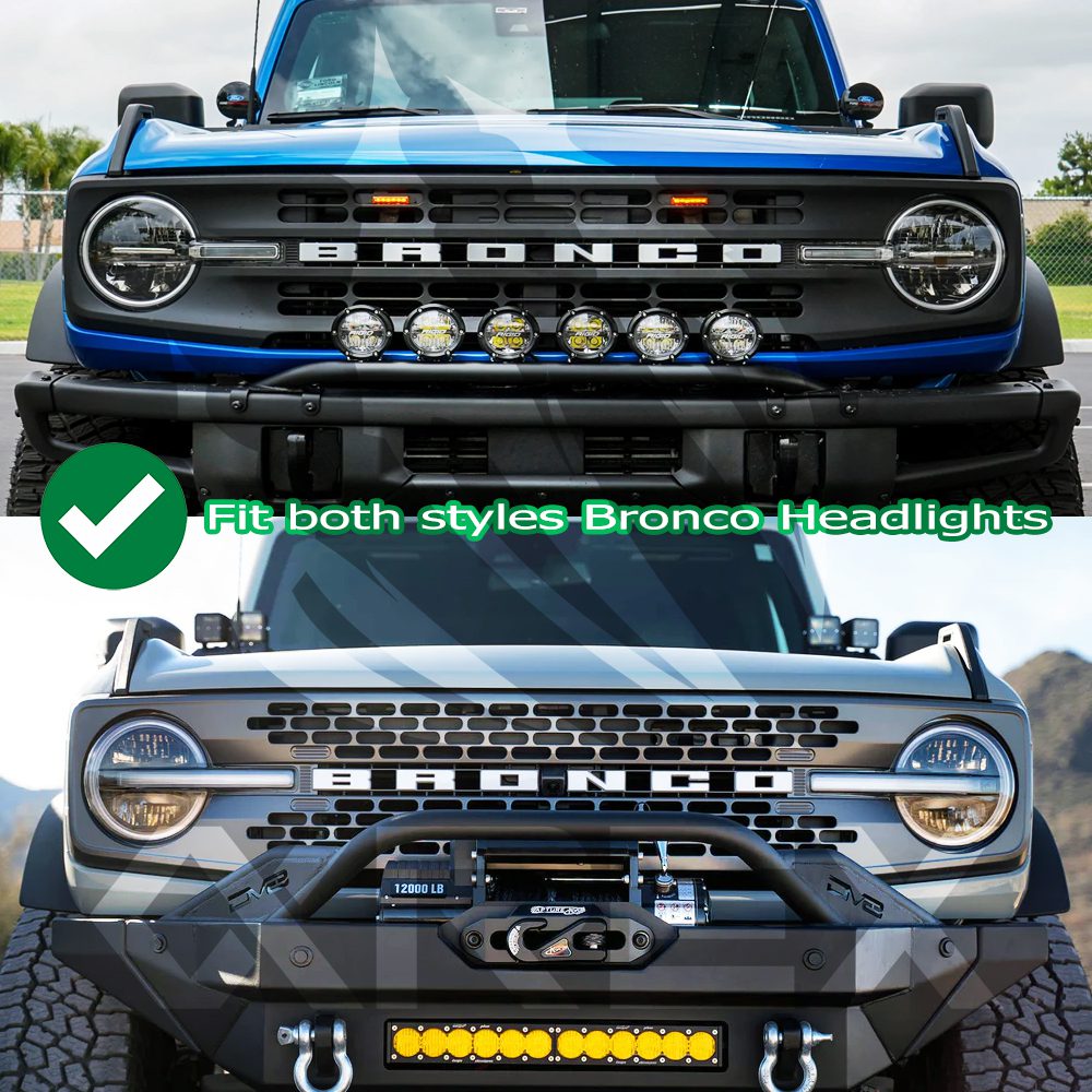 AlphaRex 21-25 Ford Bronco / 22-25 Bronco Raptor NOVA-Series LED Projector Headlights Black